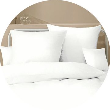 Bettwäsche Uni Einfarbig Weiß Modern versch. Größen, Kaeppel, Biber, 2 teilig, zeitlos und elegant