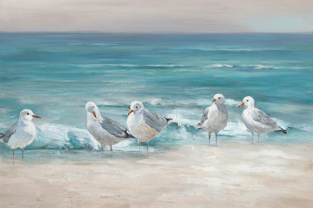 ArtUniverse Gemälde Leinwandbild Möwen am Strand 60 x 90 cm, Naturmotiv