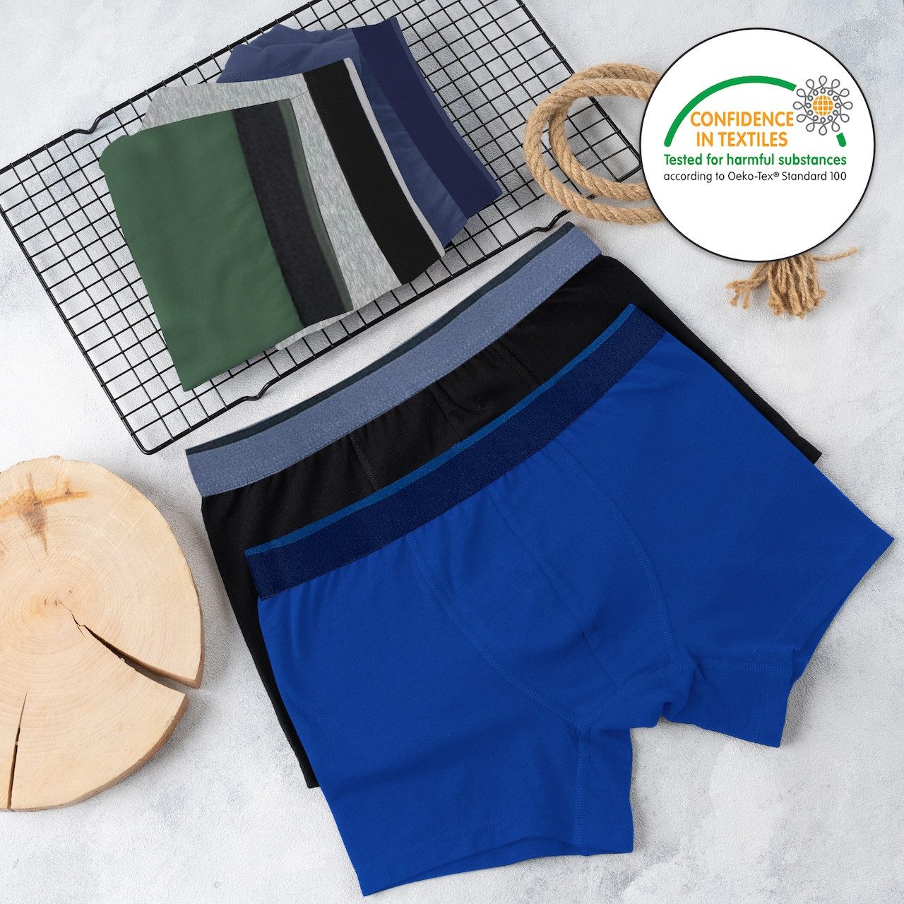 LOREZA Boxershorts 10er Set Jungen Boxershorts Baumwolle - Streifen - Bunt (Spar-Packung, 10-St)