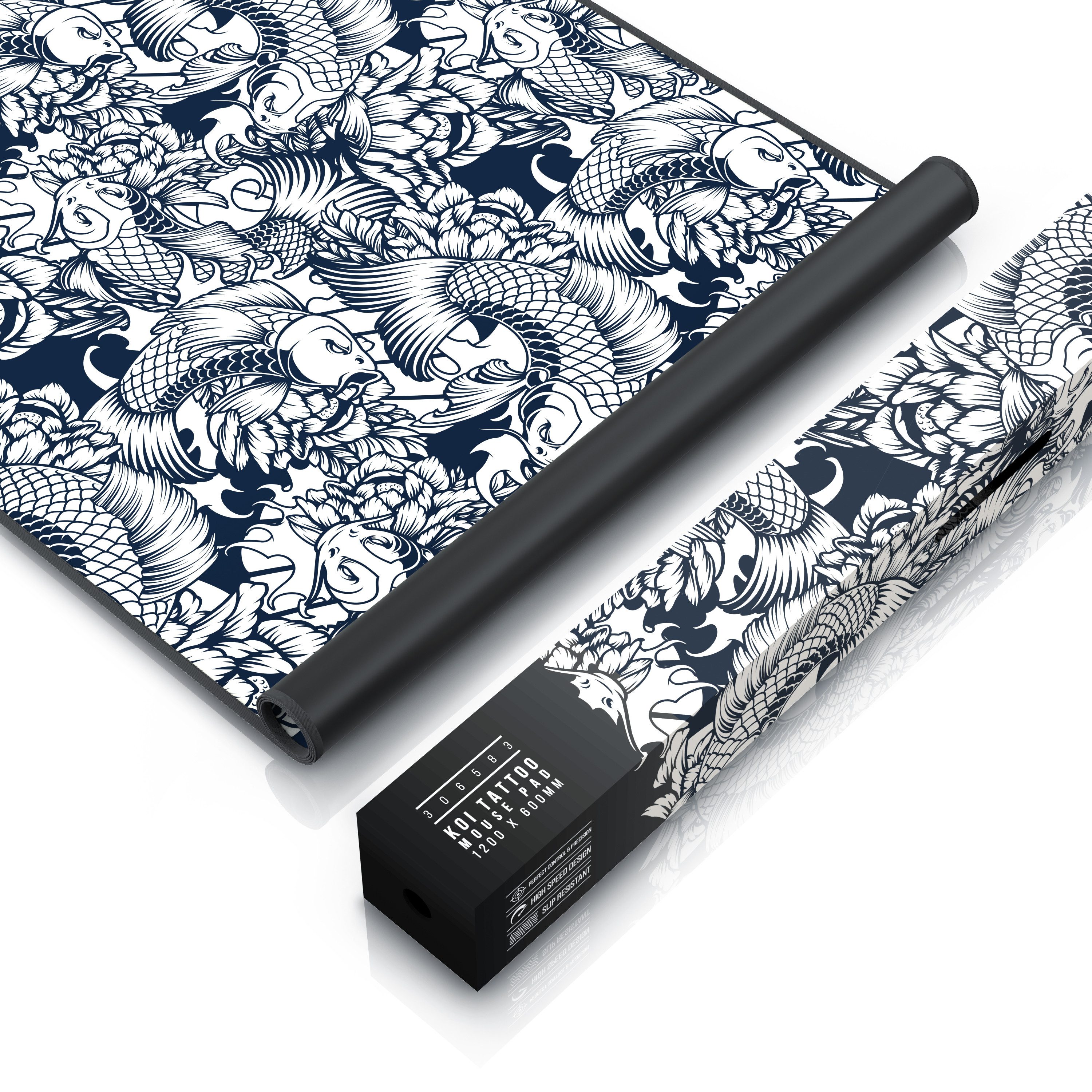 Titanwolf Gaming Mauspad XXXL Speed Mousepad 1200 x 600 x 3 mm, große Schreibtischauflage, rutschfest, abwaschbar, Geschwindigkeit & Präzision, Kois