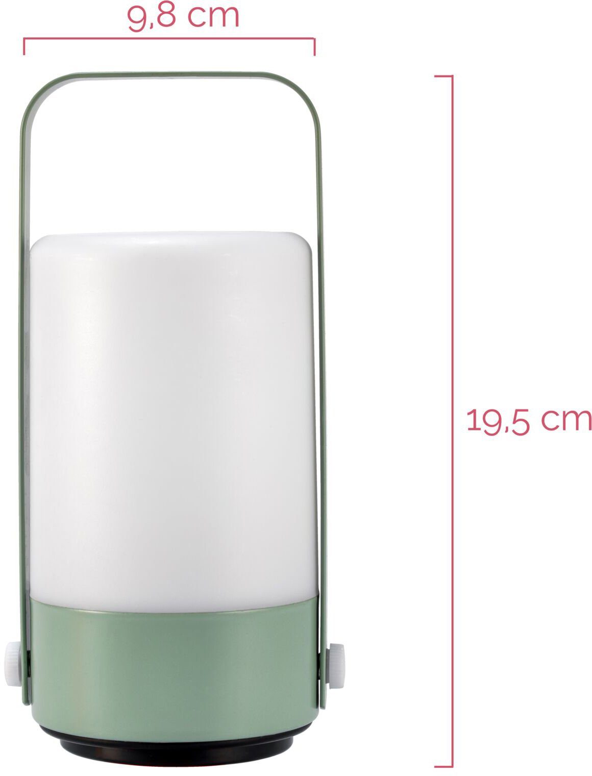Pauleen LED Laterne Mobile Charm 2x IP44 Hellgrün/Hellgrau, ohne Leuchtmittel, Warmweiß