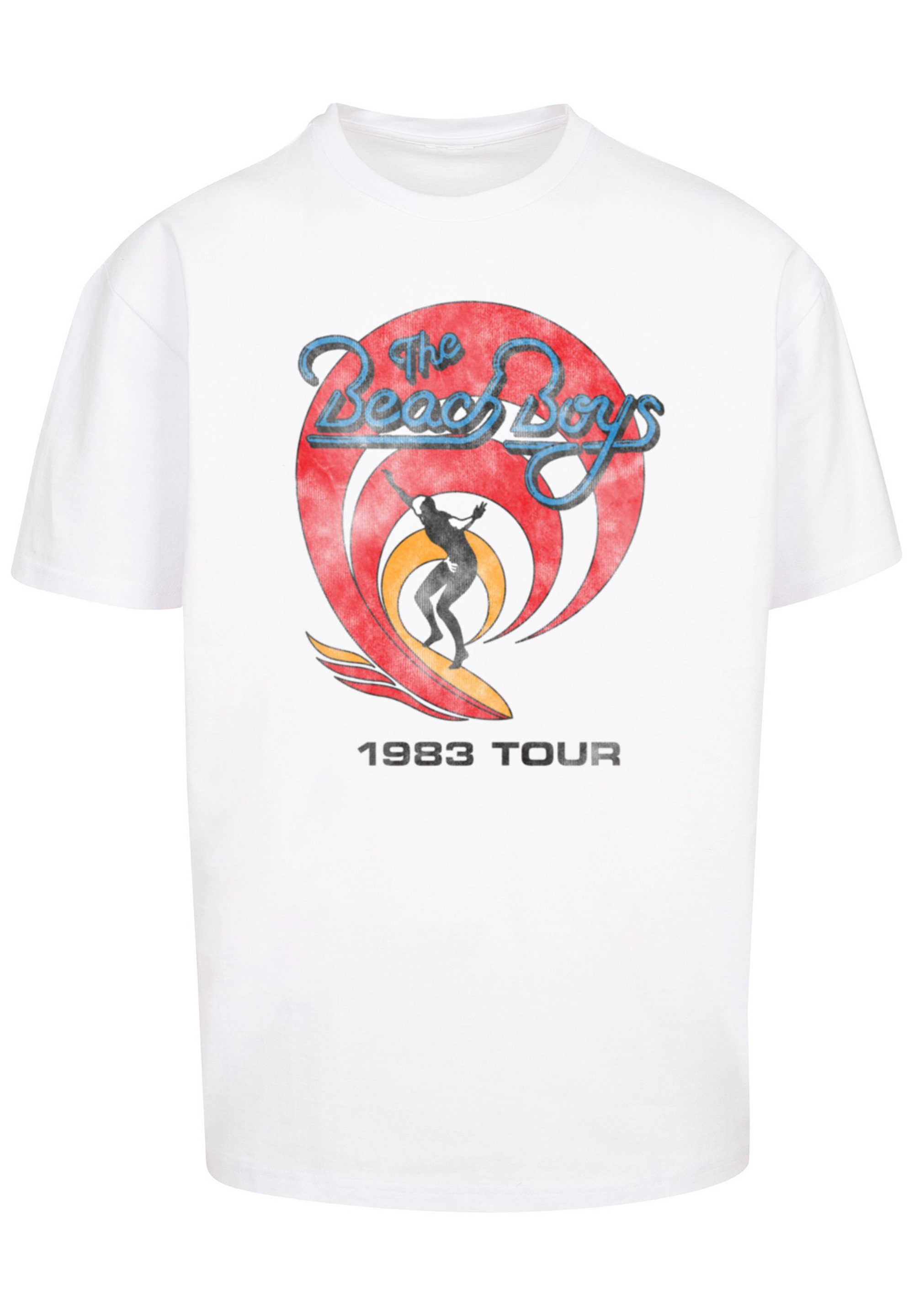 F4NT4STIC Beach Print '83 The Band T-Shirt Boys Vintage Surfer weiß