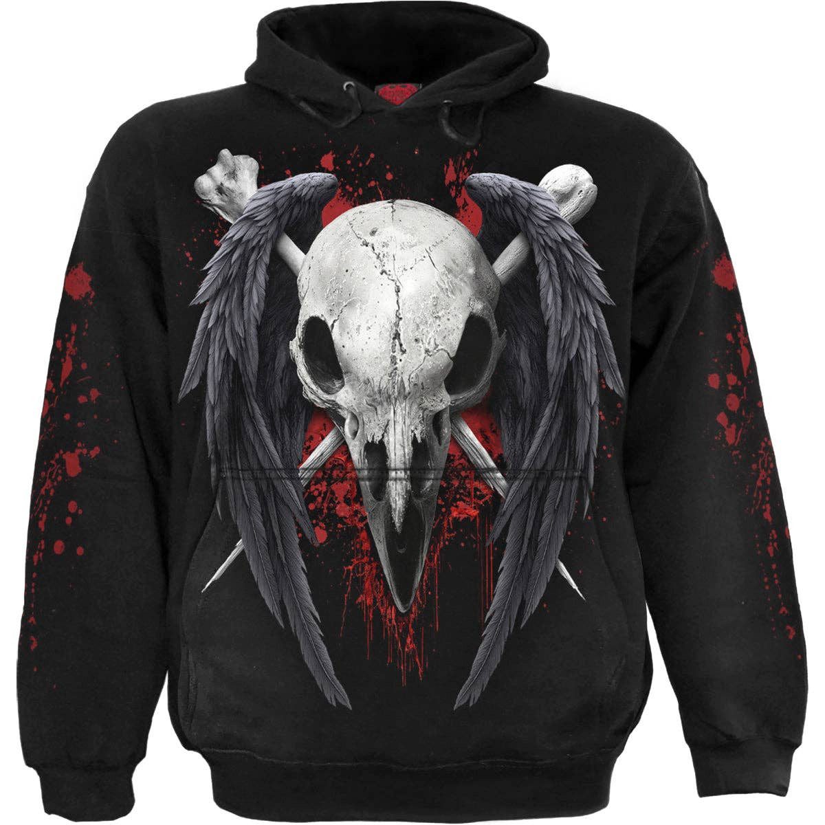 Spiral Kapuzenpullover Gothic mystischer Hoodie "Dead Raven" von Spiral