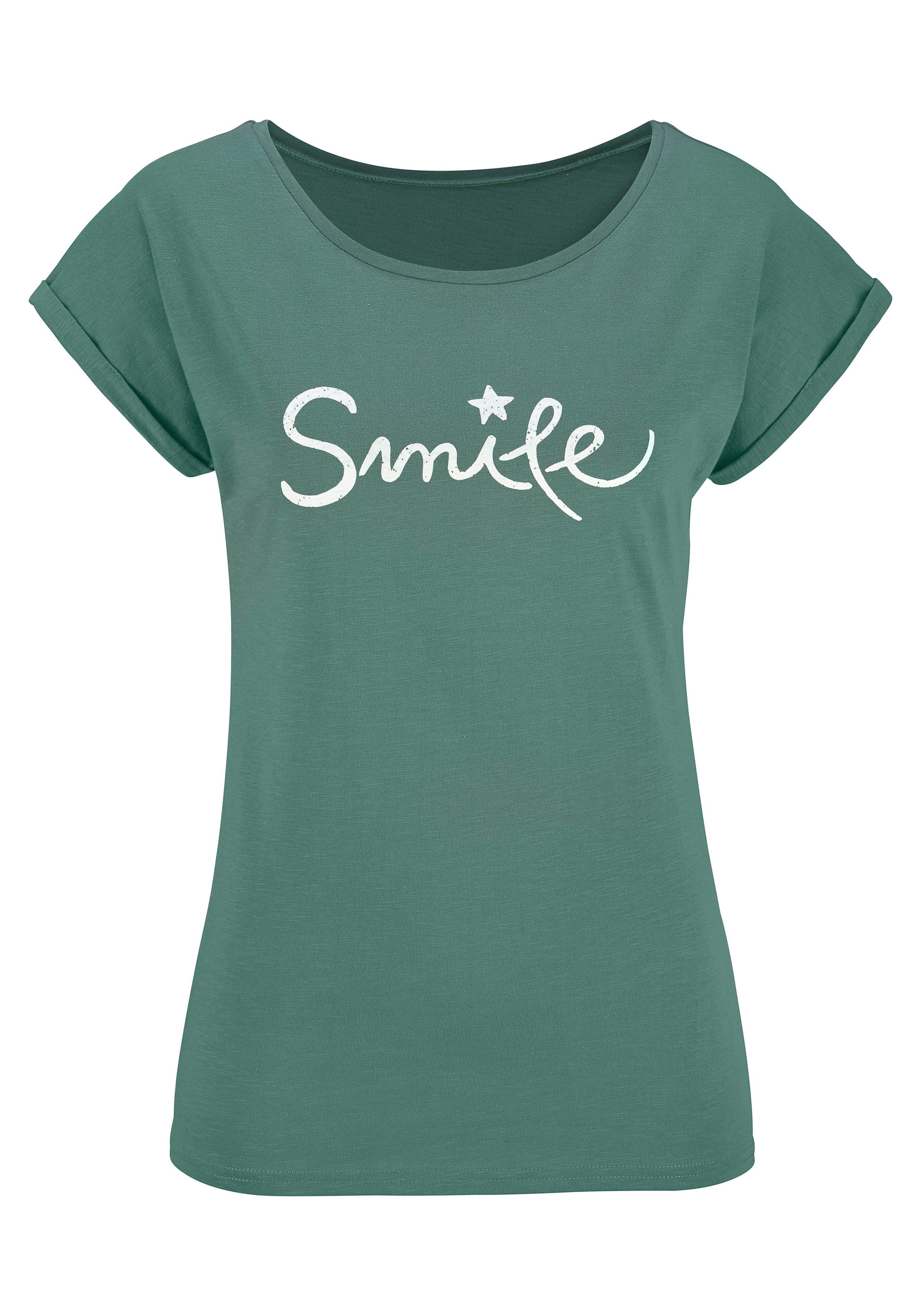 Beachtime T-Shirt mit Frontdruck "Smile" aus günstig online kaufen