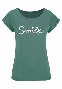 Beachtime T-Shirt mit modischem Frontdruck "Smile"