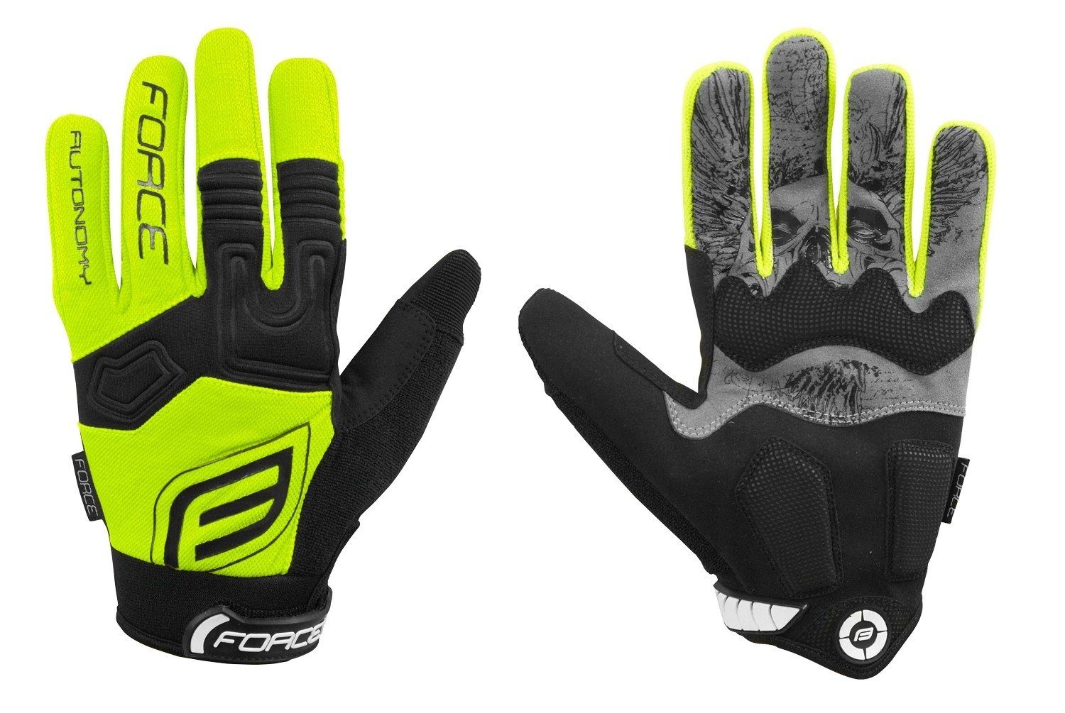 Fahrradhandschuhe Handschuhe FORCE MTB AUTONOMY. fluor +15 °C und darüber
