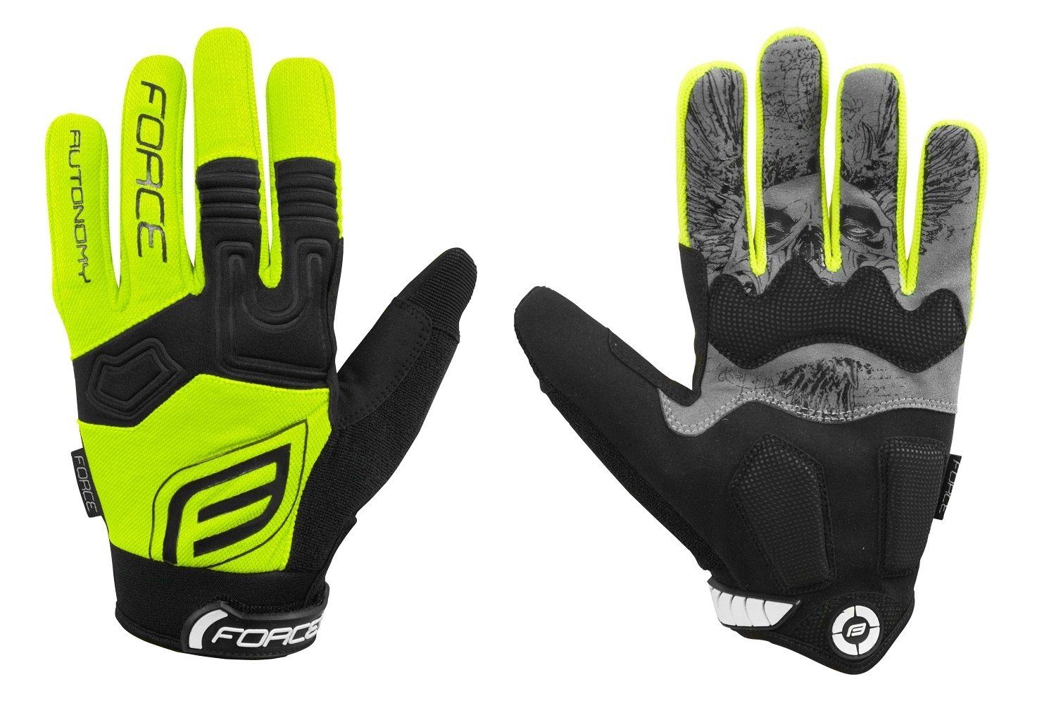 FORCE Fahrradhandschuhe Handschuhe °C MTB darüber FORCE AUTONOMY. und +15 fluor