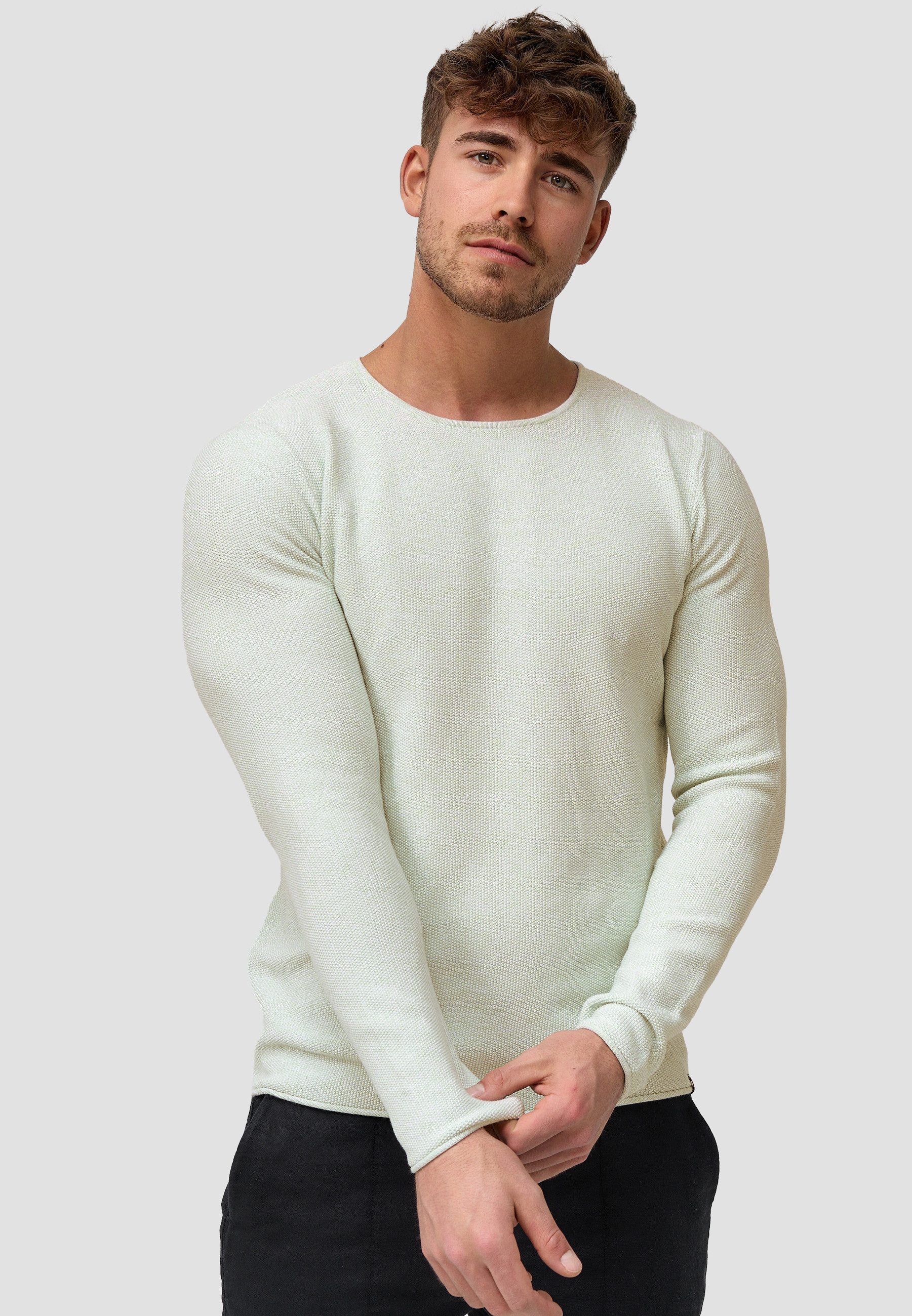 INDICODE Strickpullover Herren Loakim Pullover Herrenpullover aus elastischer Baumwoll-Qualität, Rundhalsausschnitt