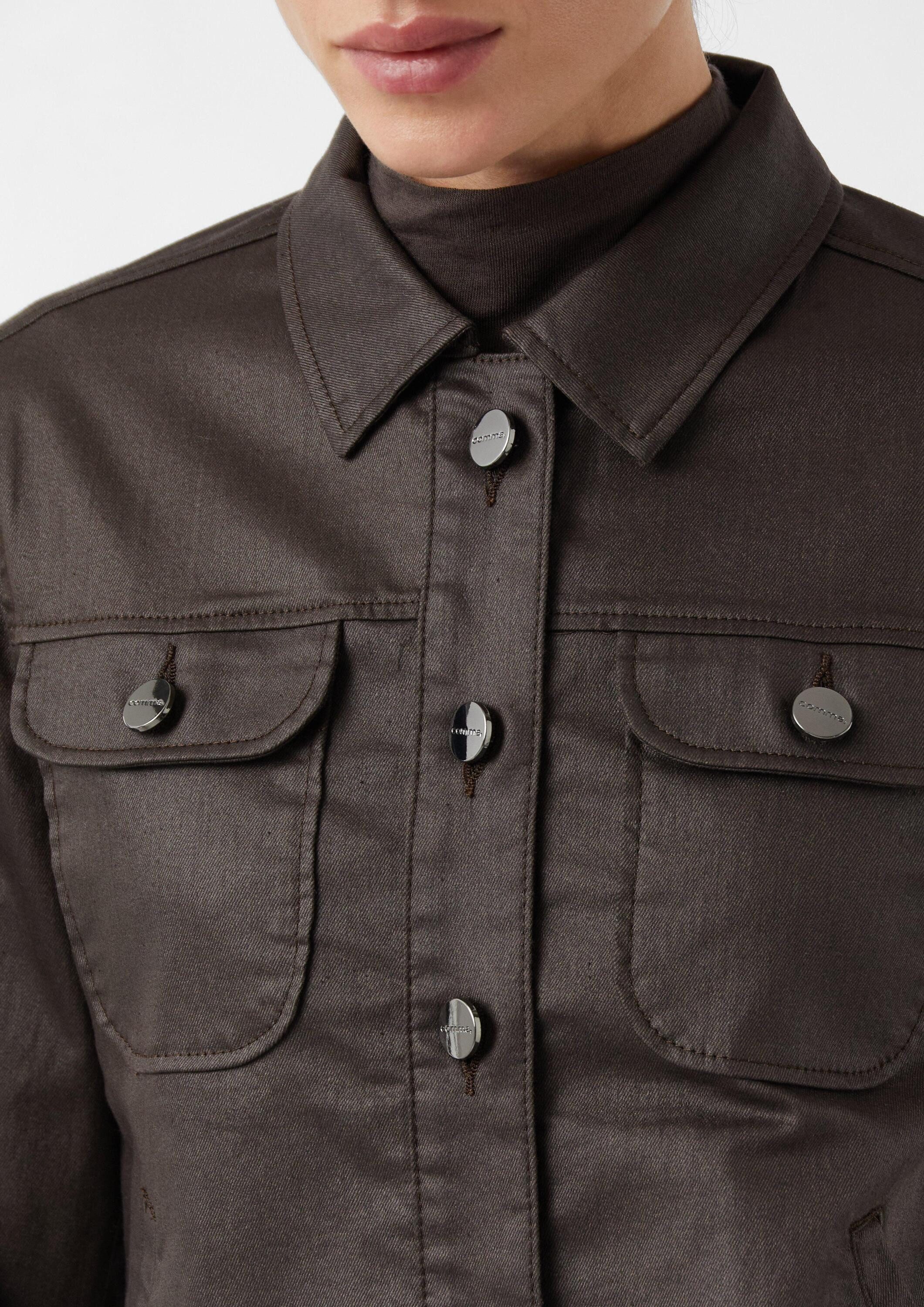 comma Funktionsjacke Indoor-Jacke Schmale sportive Jacke mit Coating