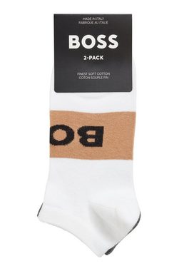 BOSS Freizeitsocken 2P AS Logo Col CC (Packung, 2-Paar, 2er) mit Logoschriftzug