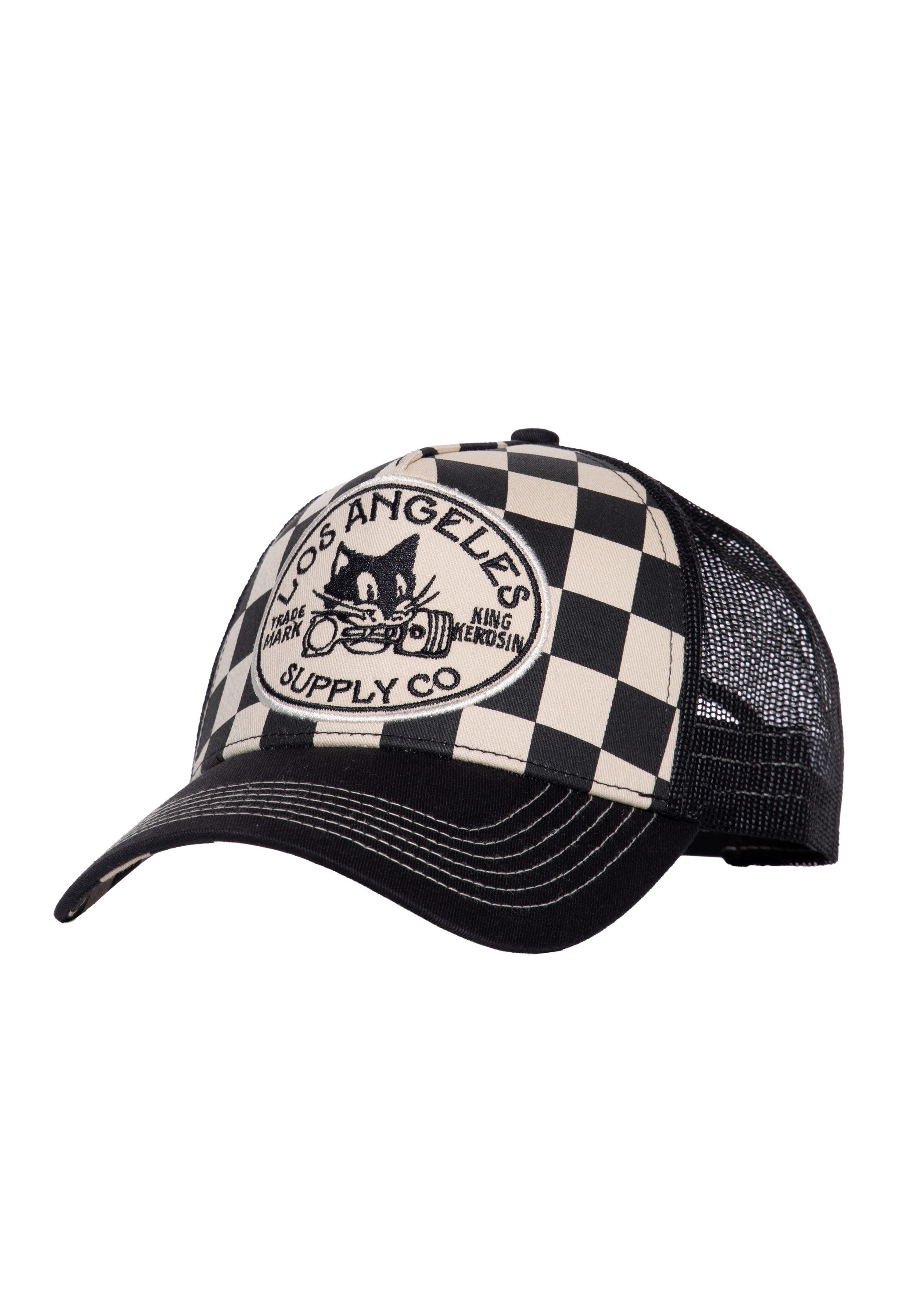 KingKerosin Trucker Cap Los Angeles Supply Co (1-St) Checkered Design