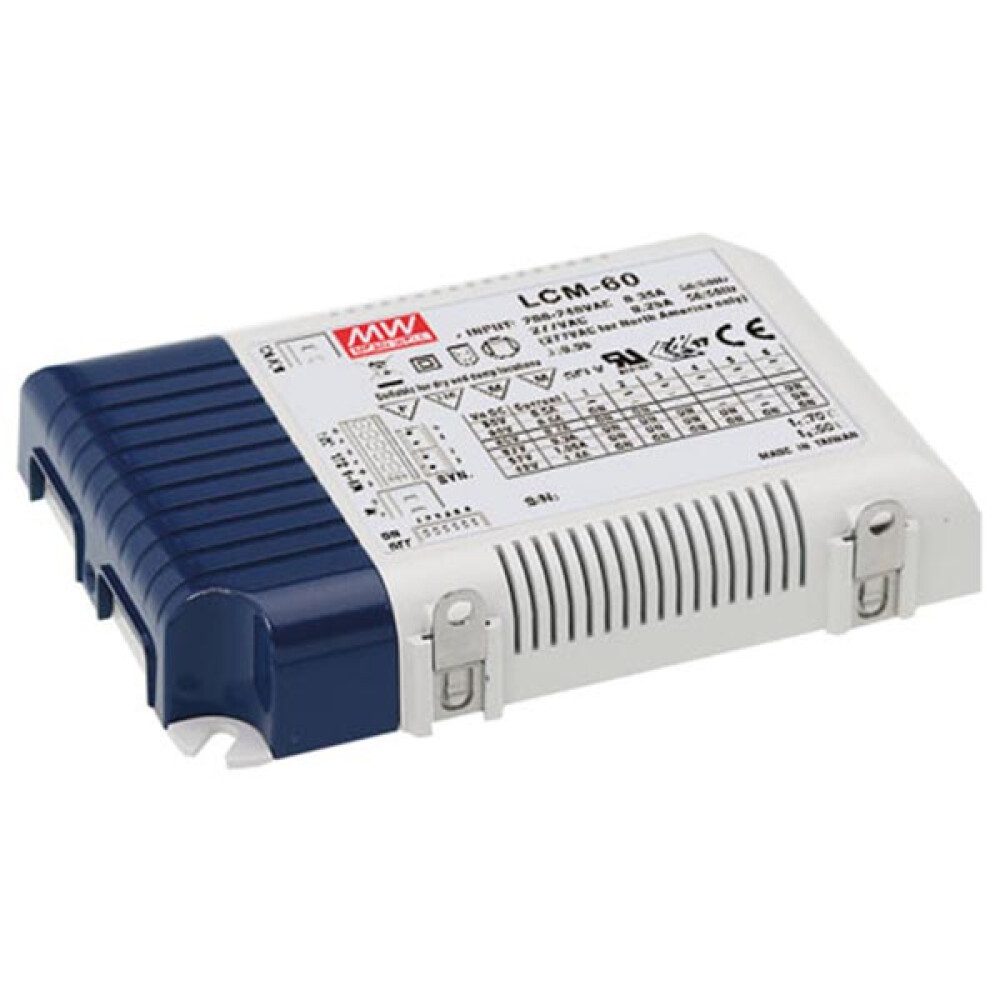 MeanWell Rundstecker DIMMBARES LED-NETZTEIL - KONSTANTSTROM - 60 W - EINSTELLBARER AUSGANGS, 1-tlg.