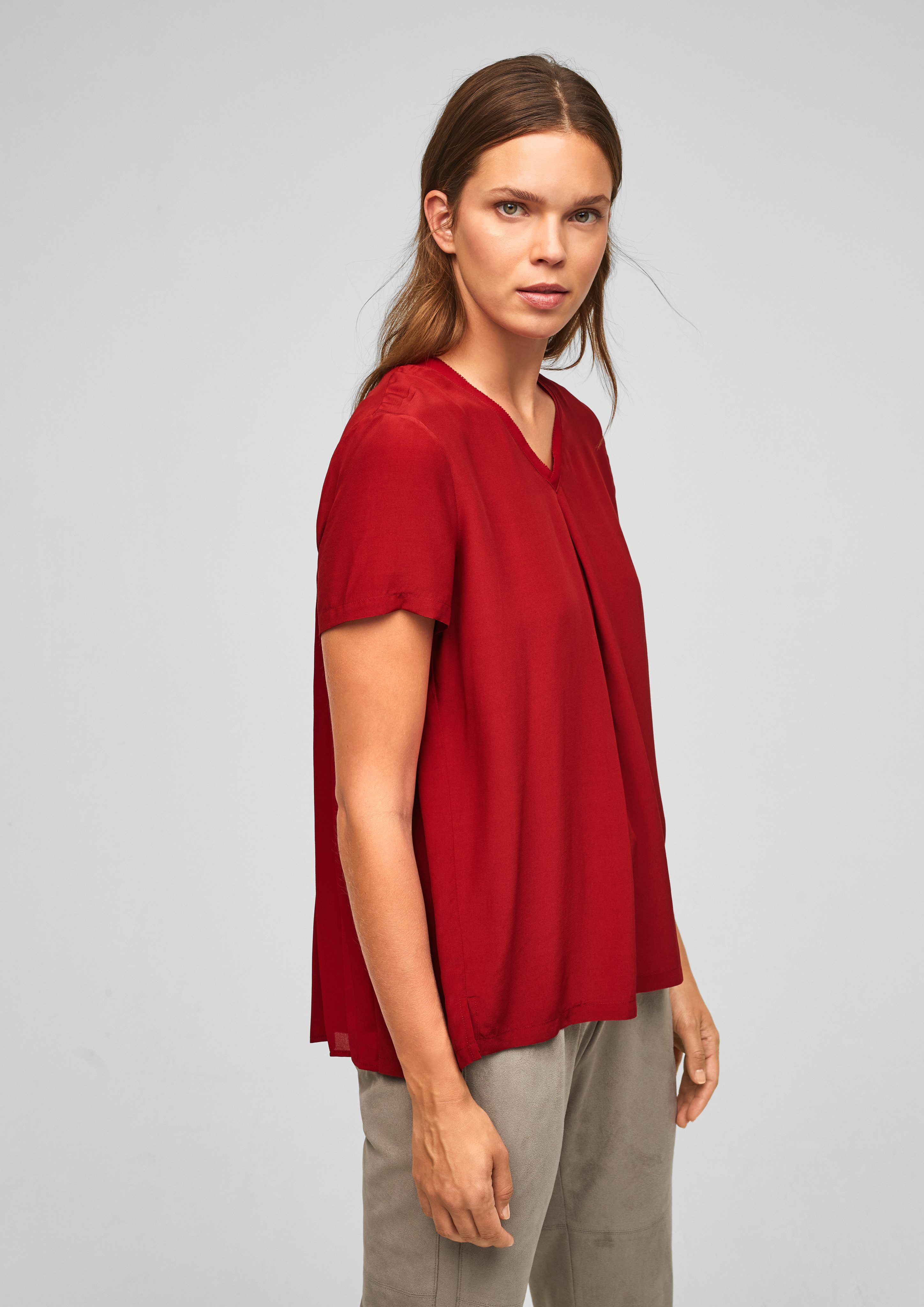 s.Oliver BLACK LABEL Kurzarmbluse Viskosebluse mit günstig online kaufen