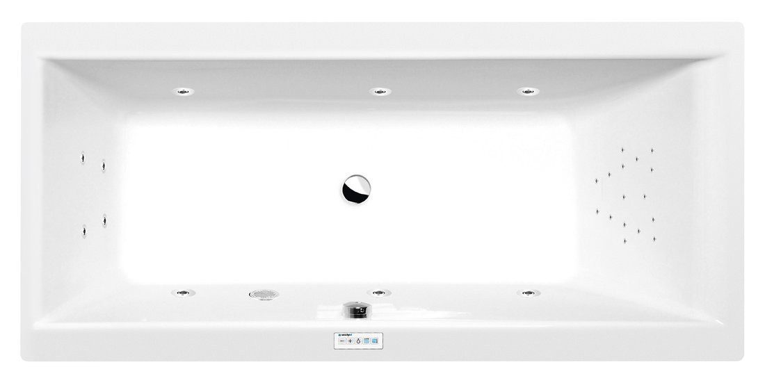 Polysan s.r.o. Badewanne CLEO Whirlpool-Badewanne, 150x75x48cm, Highline Hydro, Chrom, Polysan-27611-5010