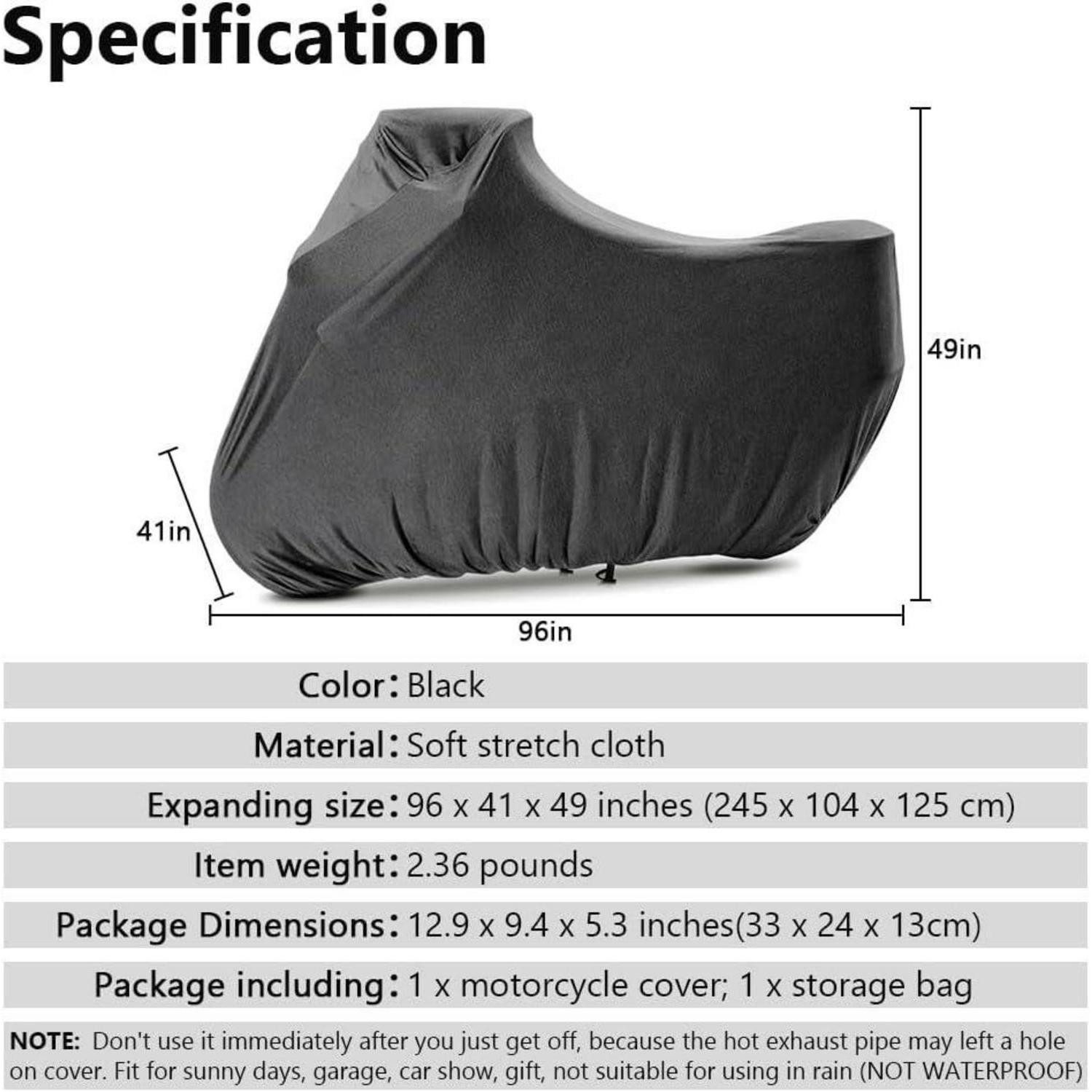 LuxusKollektion Faltgarage Motorradabdeckung Stretch Staubschutz Dunkelgrau 245 x 104 x 125 cm
