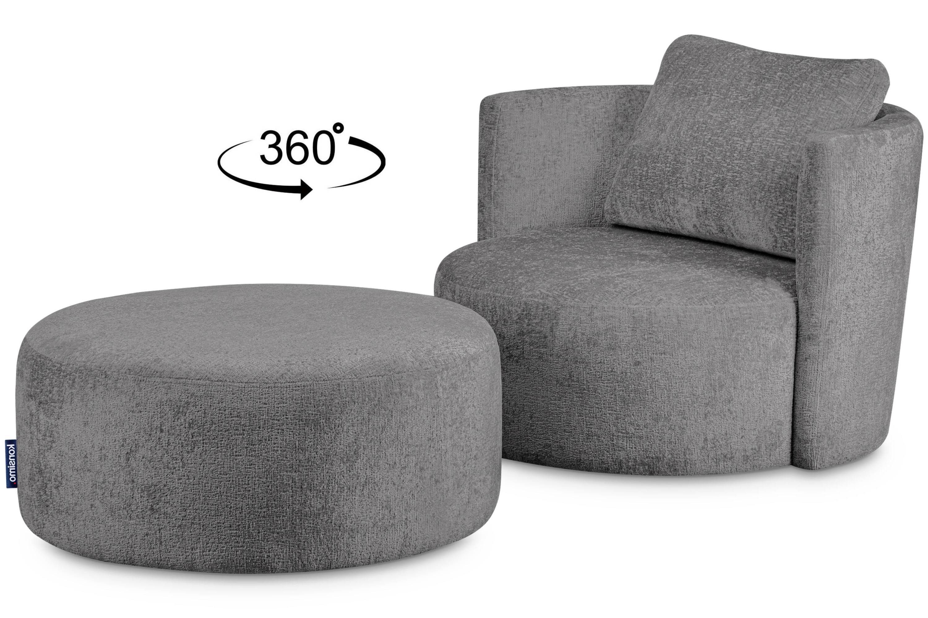 KONSIMO® Drehsessel RAGGI Sessel mit Sitzhocker, günstig online kaufen