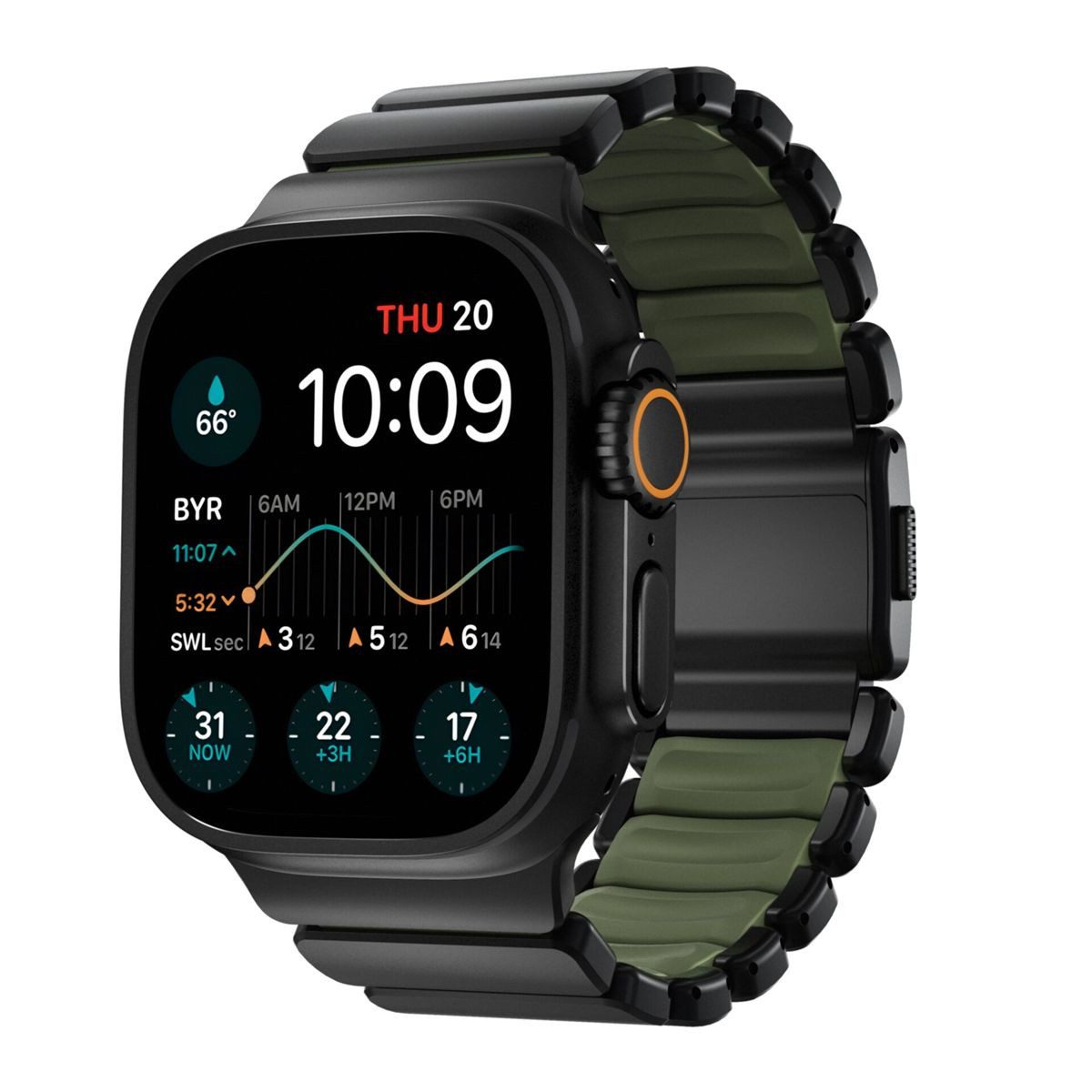 Nomad Smartwatch-Armband Stratos Band Titanium 49mm Forest