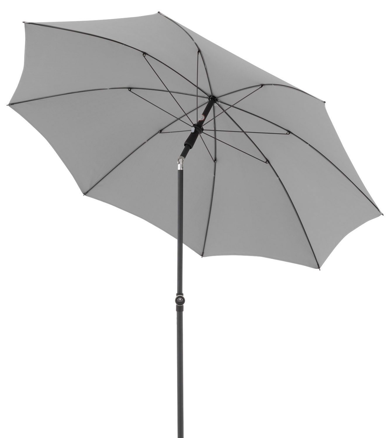 doppler® Sonnenschirm ACTIVE, Grau, Ø 210 cm, Stahl, höhenverstellbar, Polyesterschirm