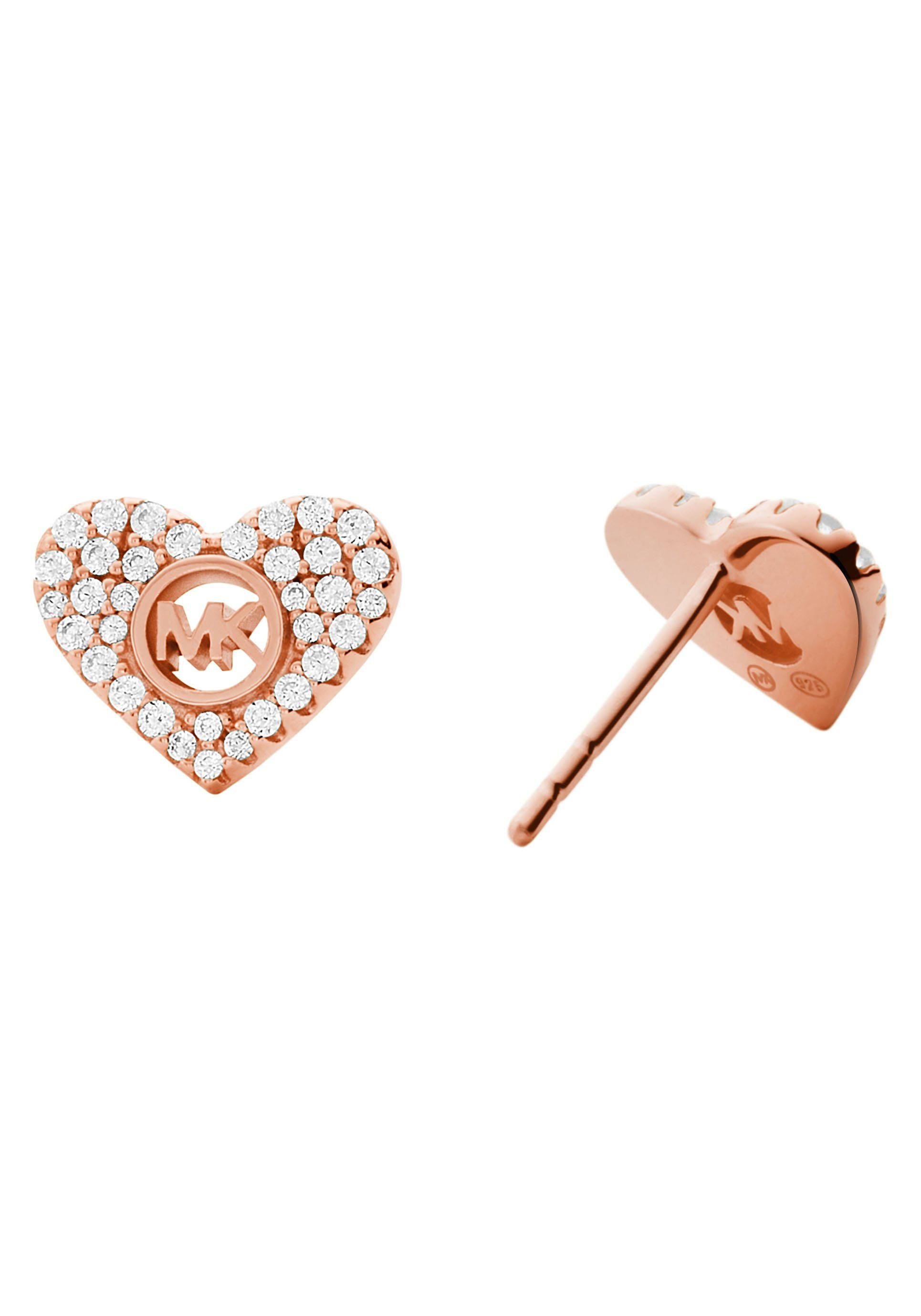 MICHAEL KORS Paar Ohrstecker Schmuck Geschenk Silber 925 Halsschmuck PREMIUM Herz, mit Zirkonia (synth)