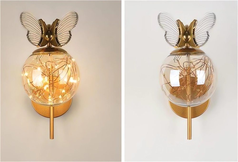 Rouemi Wandstrahler, minimalistische Wandleuchte Schmetterlings-Wandleuchten stilvolle Goldfarben