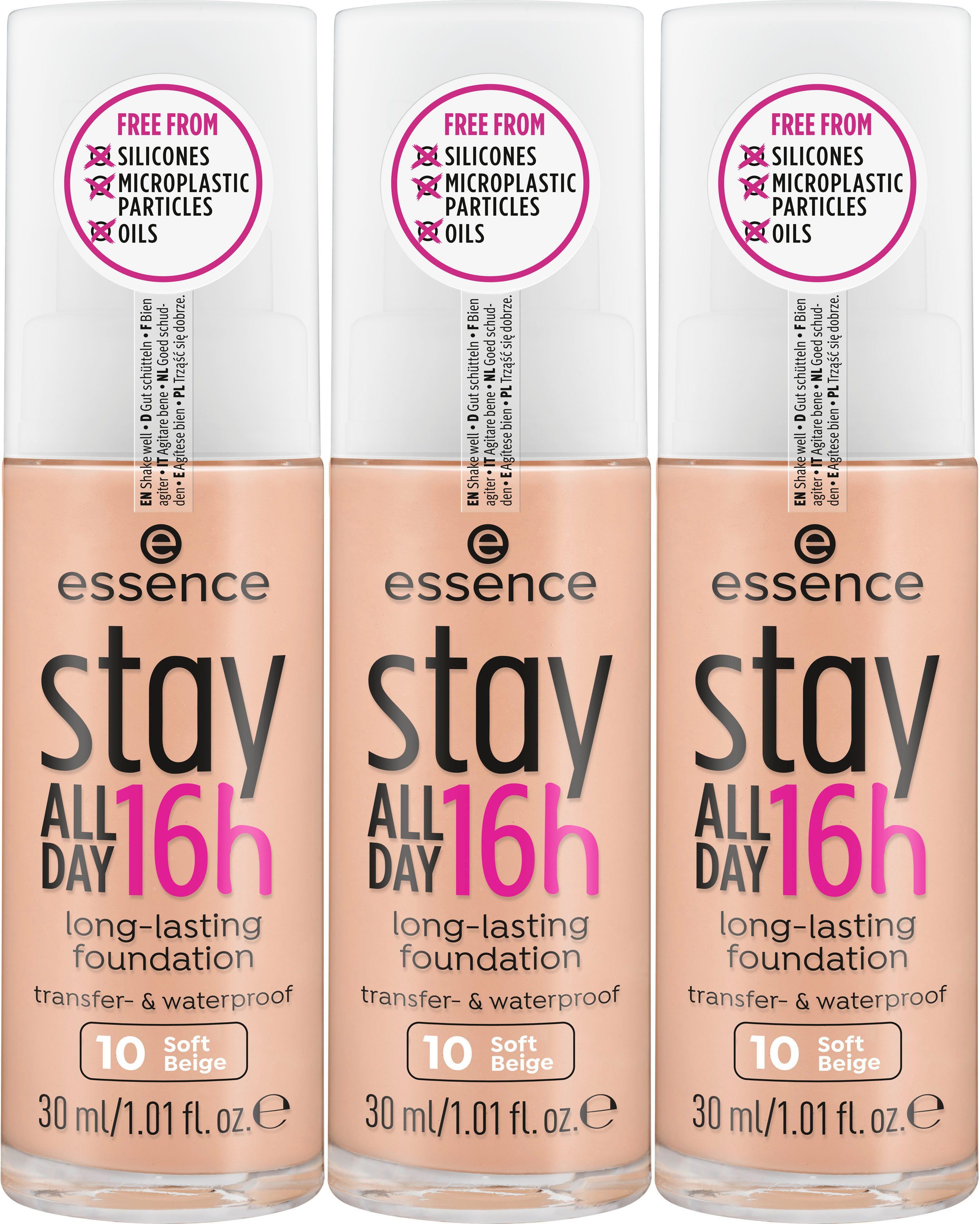 Essence Foundation stay ALL Beige Soft 16h 3-tlg. DAY long-lasting