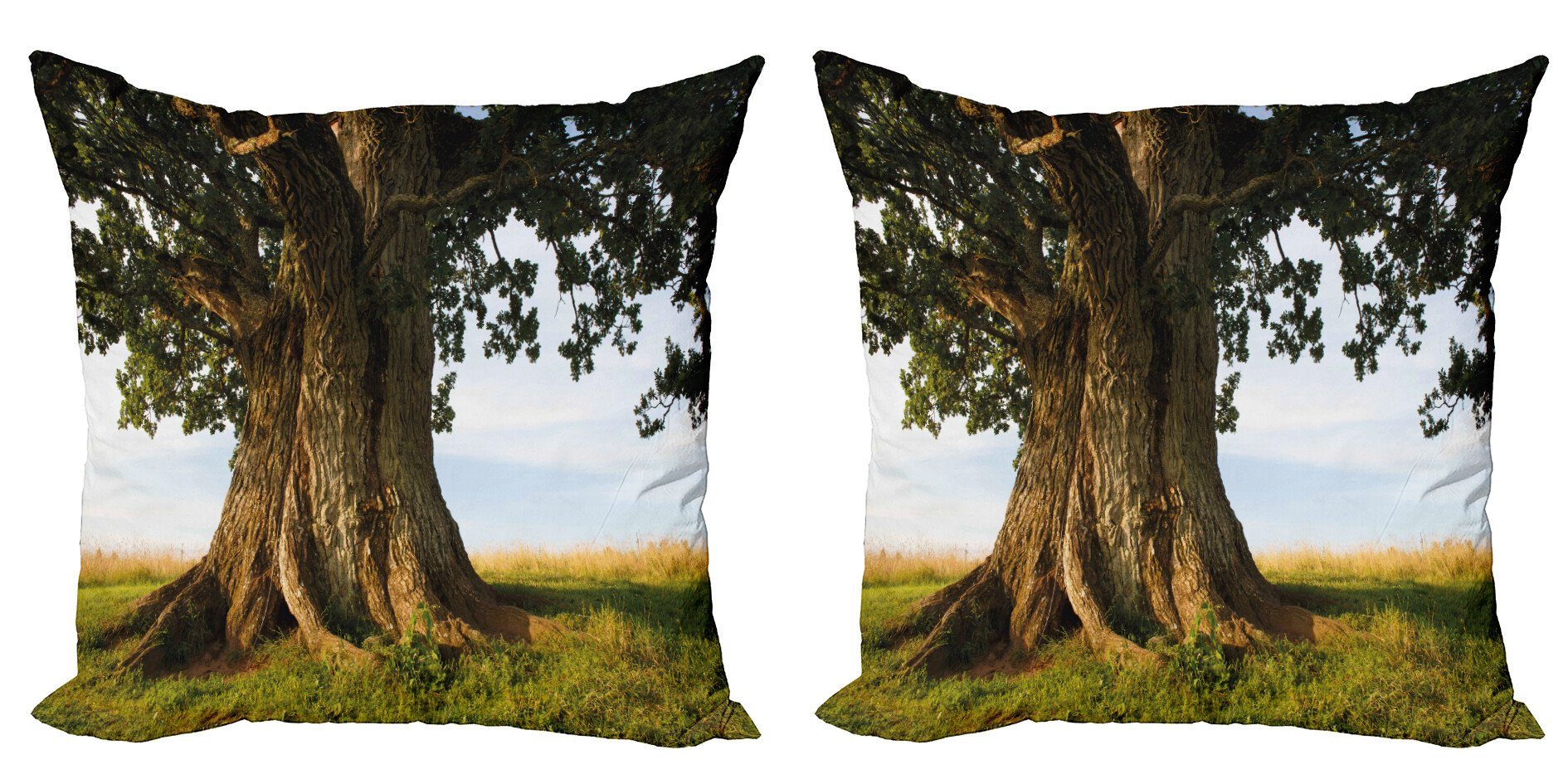 Majestic Rural (2 Natur Accent Oak Modern Doppelseitiger Stück), Estland Kissenbezüge Abakuhaus Digitaldruck,