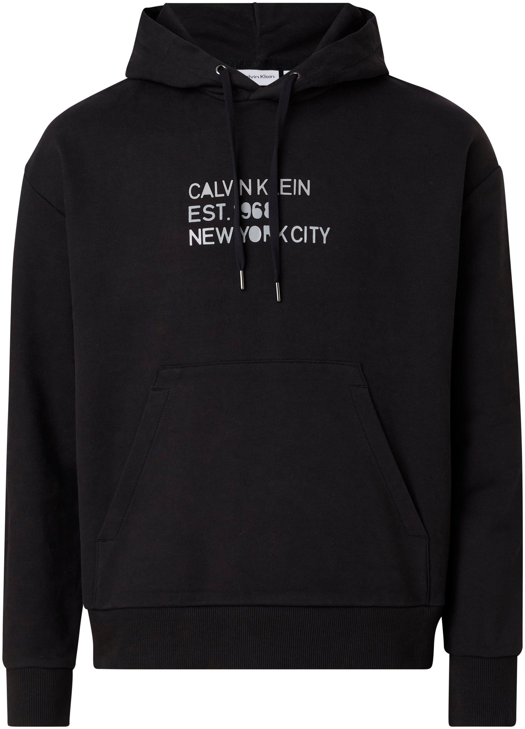 Calvin Klein Kapuzensweatshirt MIXED PRINT STENCIL LOGO HOODIE Ck Black | Sweatshirts