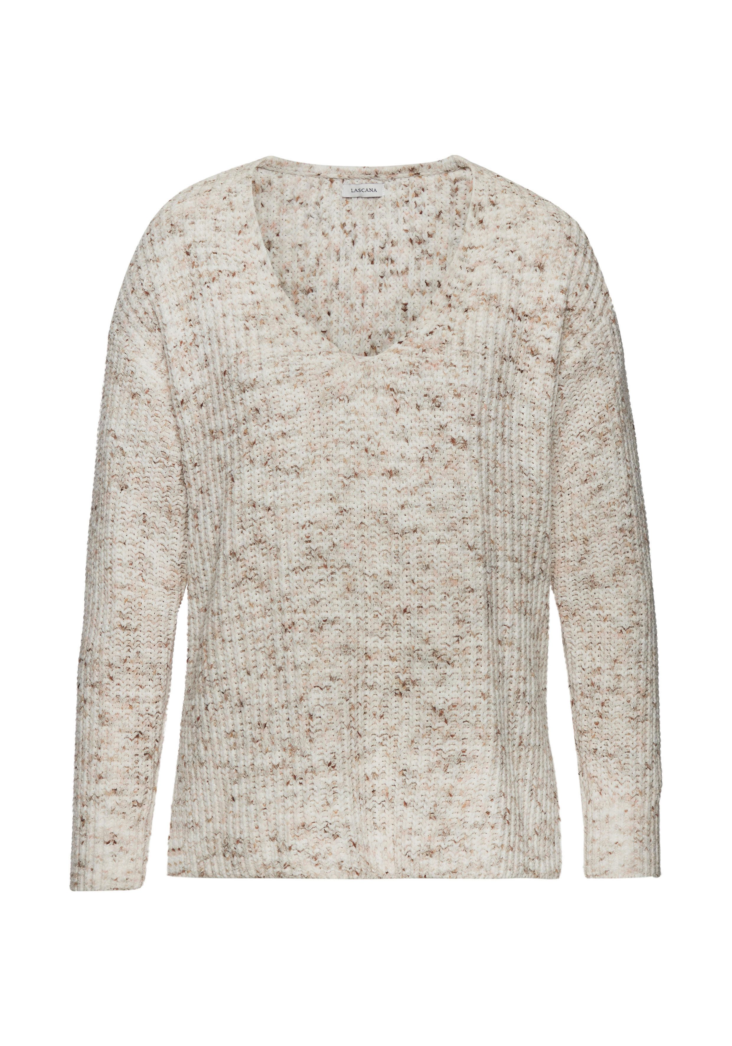 Buffalo V-Ausschnitt-Pullover aus weichem Chenille, Strickpullover, kuschel günstig online kaufen