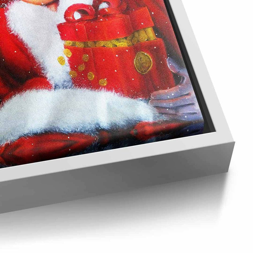 DOTCOMCANVAS® by Rich Leinwandbild, designed Christmas goldener - Rahmen Pamelyi Motivationsbild Premium -