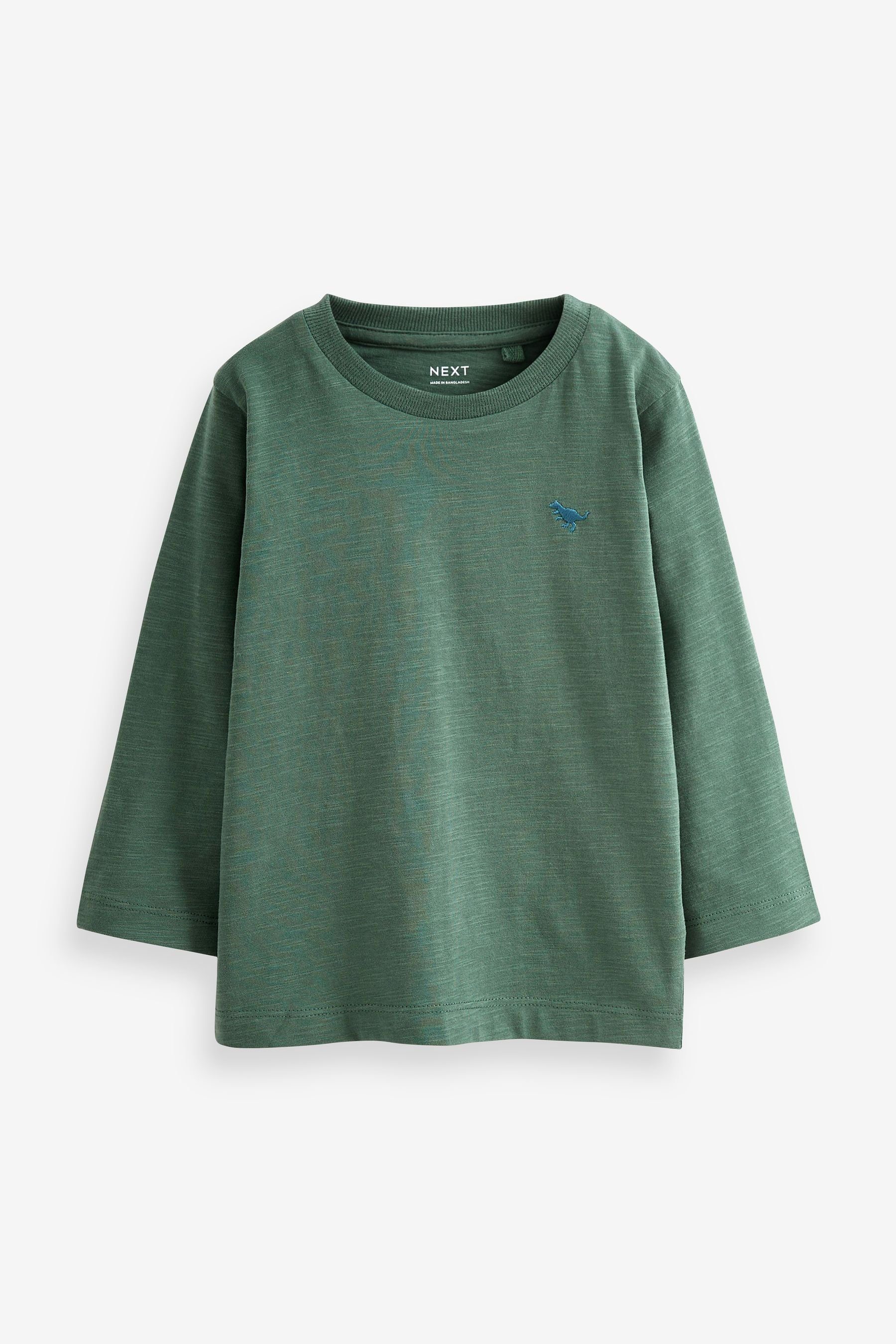 Next Langarmshirt Einfarbiges Shirt (1-tlg) Teal Green