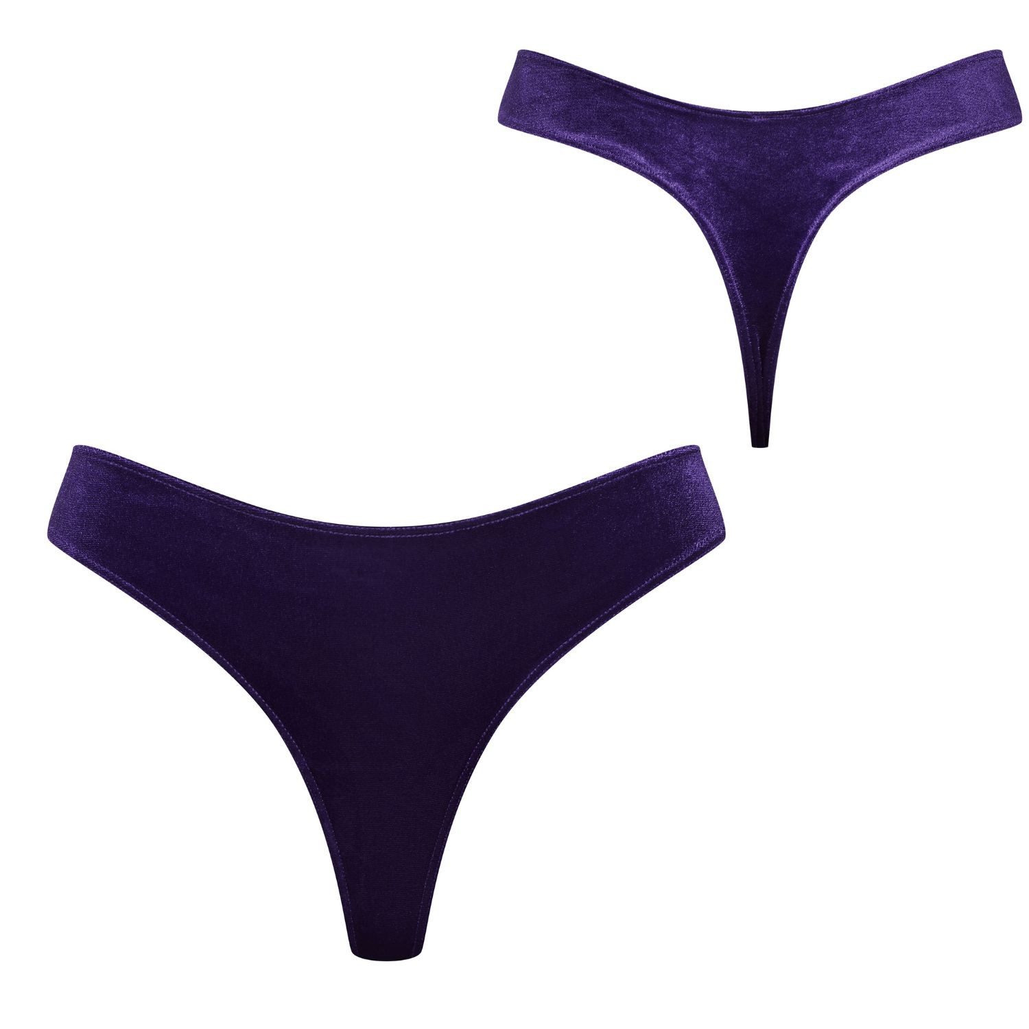 String Rococo Tanga Samt Lila Luxus Lingerie L