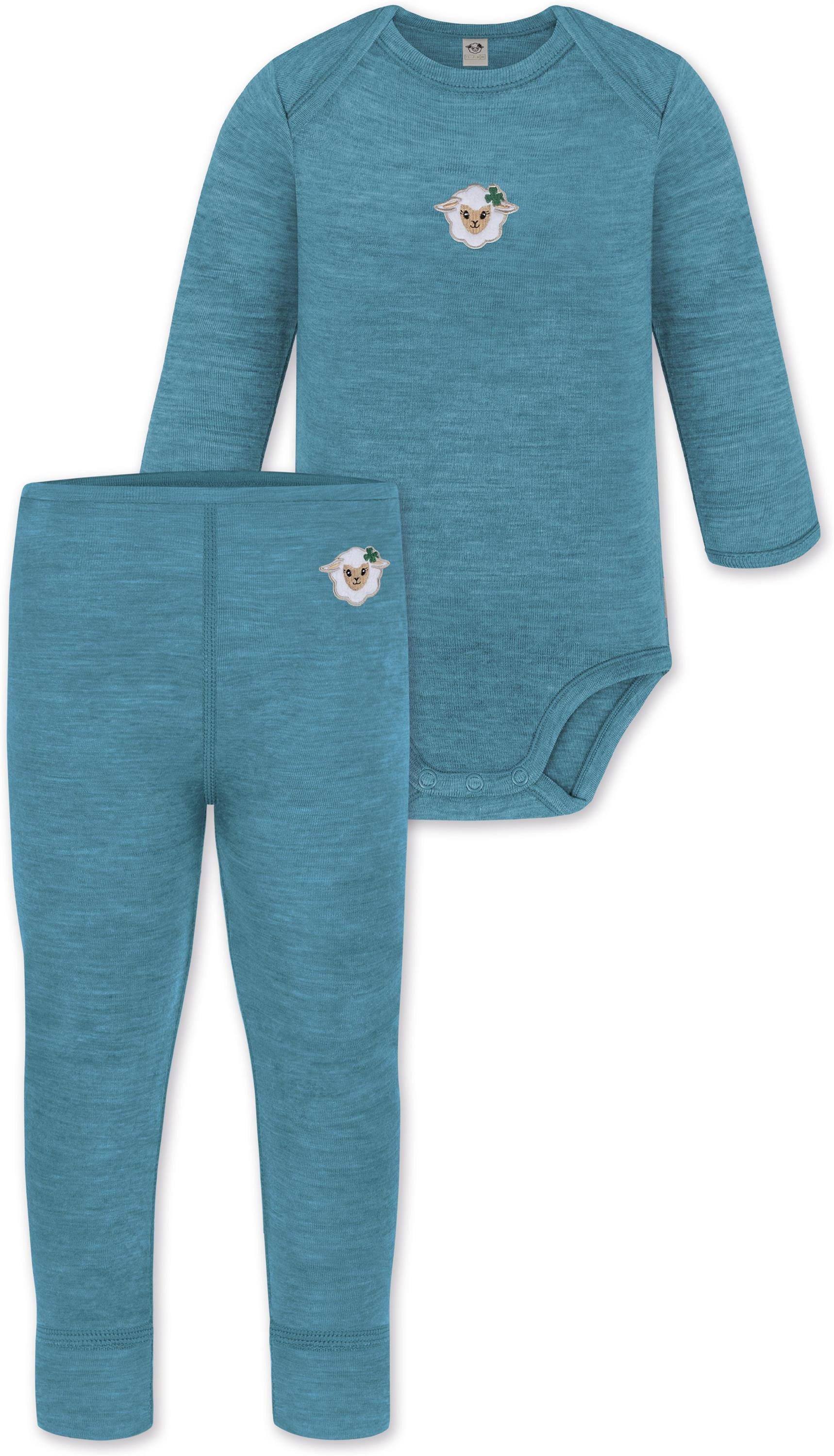 Langarmwickelbody Merino Body Langarm und Baby Merino Hose