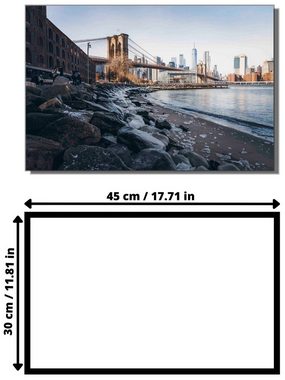 Victor (Zenith) Acrylglasbild Acrylglasbild "Brooklyn Bridge im Winter" - Größe: 30 x 45 cm, Städte, In 30 x 45 cm, Städte, Bilder New York Winter