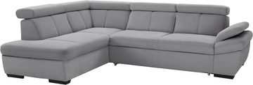 exxpo - sofa fashion Ecksofa Salerno, L-Form, inkl. Kopf- und Armteilverstellung, wahlweise mit Bettfunktion