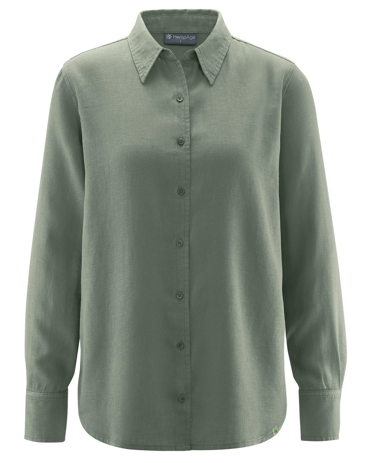 Langarmbluse Elegante Bluse Hanf/Biobaumwolle Casual fit