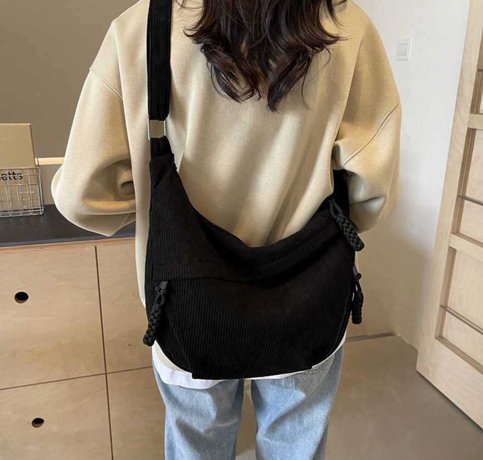 Cachito Umhängetasche Schultertasche Damen Kordsamt-Schultertasch, Mit Schultergurt Einstellbar, Gürteltasche für jeden Anlass – Bild 4 von 5