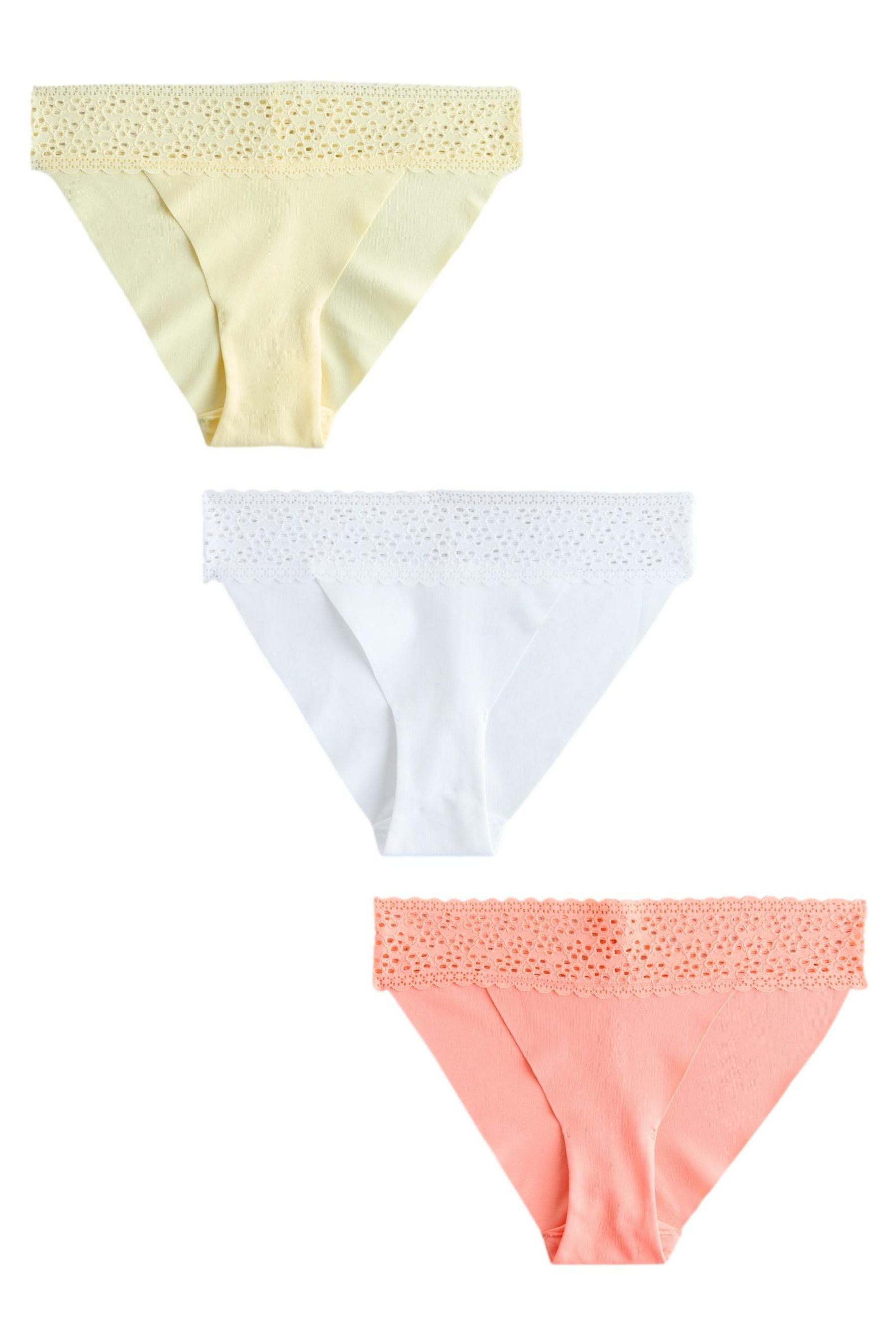 Next Tanga 3er-Pack nahtlose Slips mit Spitzenbesatz, Tanga (3-St)