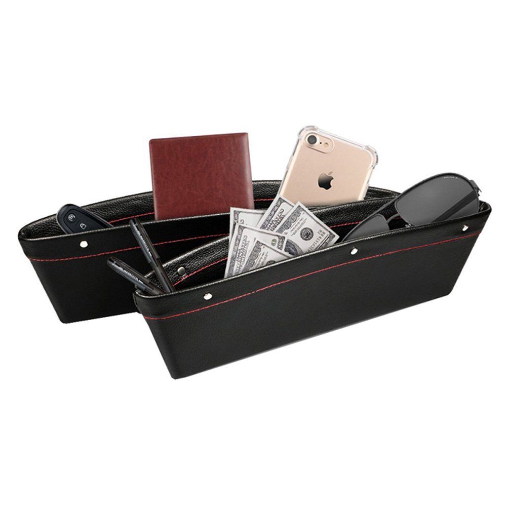 Bolwins Organizer L06C Autositz Lücke Aufbewahrung Box Ablagefach Handy Organizer Halter (Set, Aufbewahrungstasche für Sitzlücke), einfache Montage, universell passend