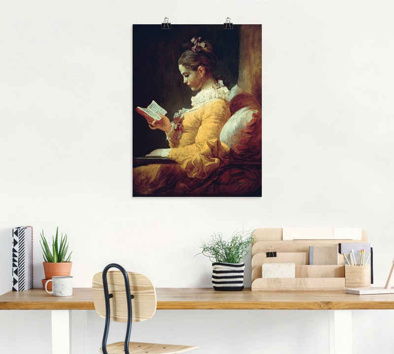 Artland Wandbild »Lesendes Mädchen. Um 1776«, Frau (1 St), in vielen Größen & Produktarten -Leinwandbild, Poster, Wandaufkleber / Wandtattoo auch für Badezimmer geeignet