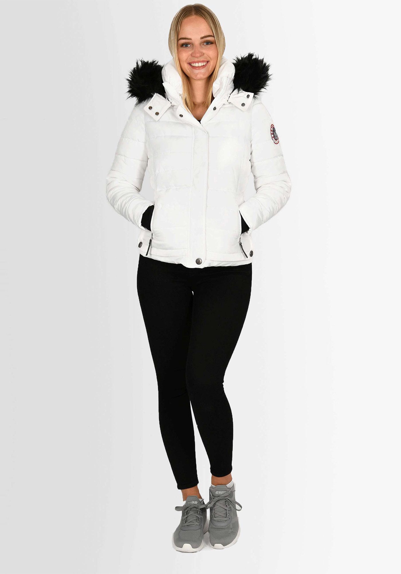 Navahoo Steppjacke Chloe hochwertige Winterjacke mit abnehmbarer Kapuze – Bild 2 von 5