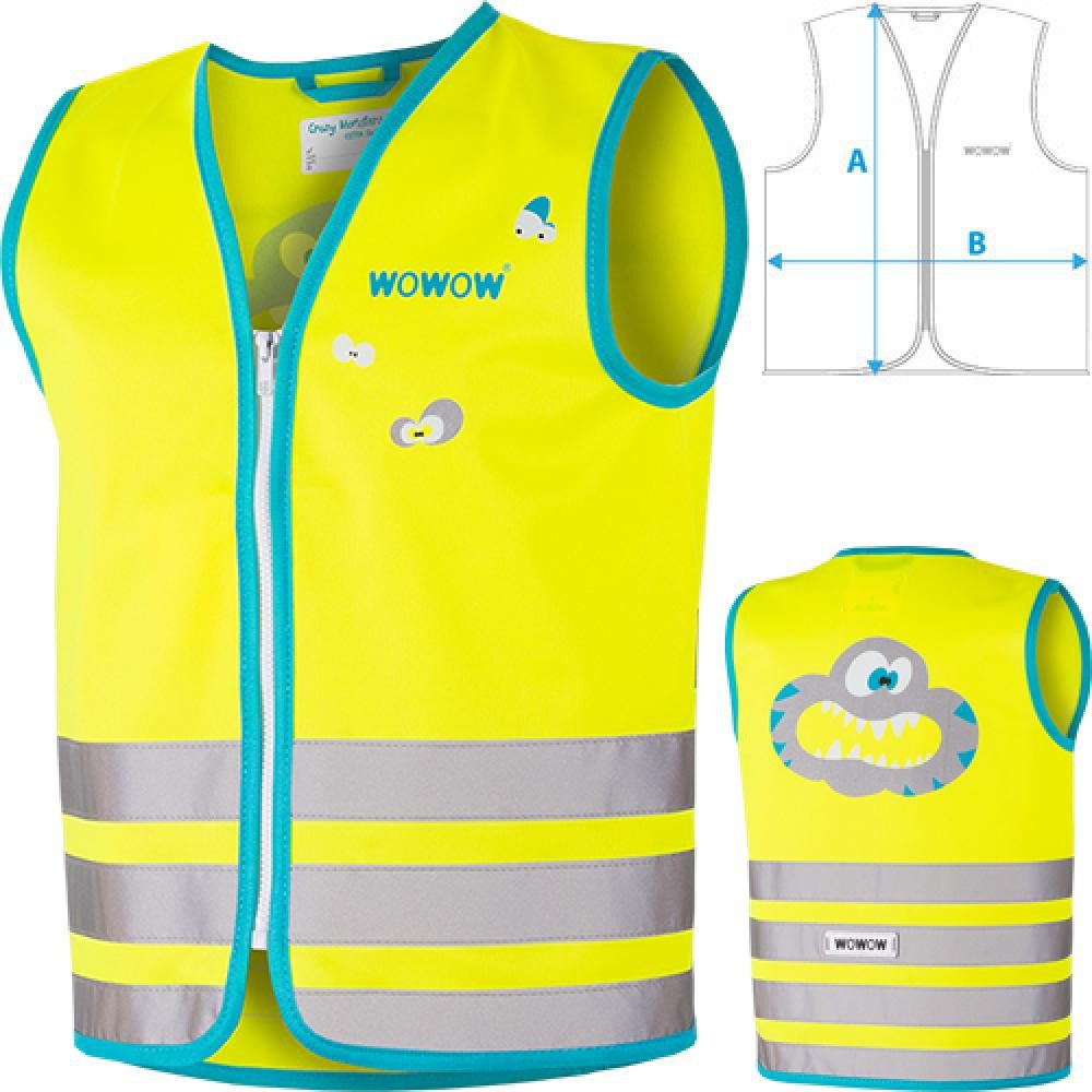 WOWOW Warnweste Wowow Sicherheitsweste Crazy Monster Jacket für Kinder Größe XS gelb