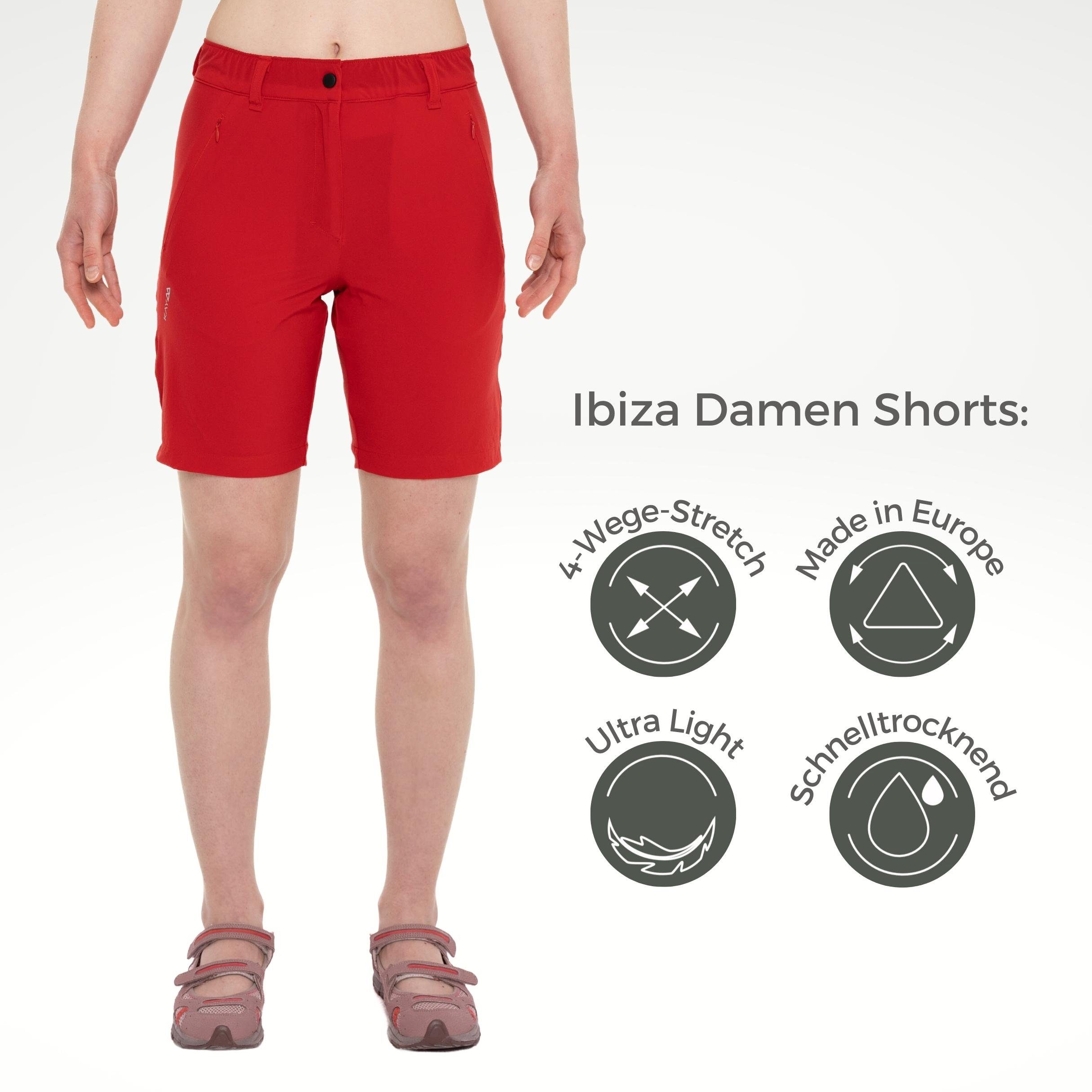 Trekking Kaymountain Red Outdoor Ultra Trekkingshorts Hose Leicht Ibiza Damen 44 Wander kurz