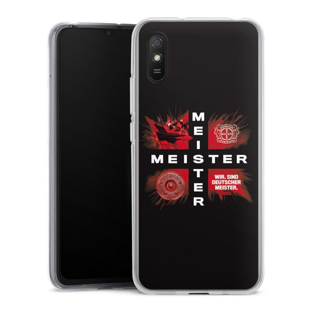 DeinDesign Handyhülle Bayer 04 Leverkusen Meister Offizielles Lizenzprodukt, Xiaomi Redmi 9A Silikon Hülle Bumper Case Handy Schutzhülle