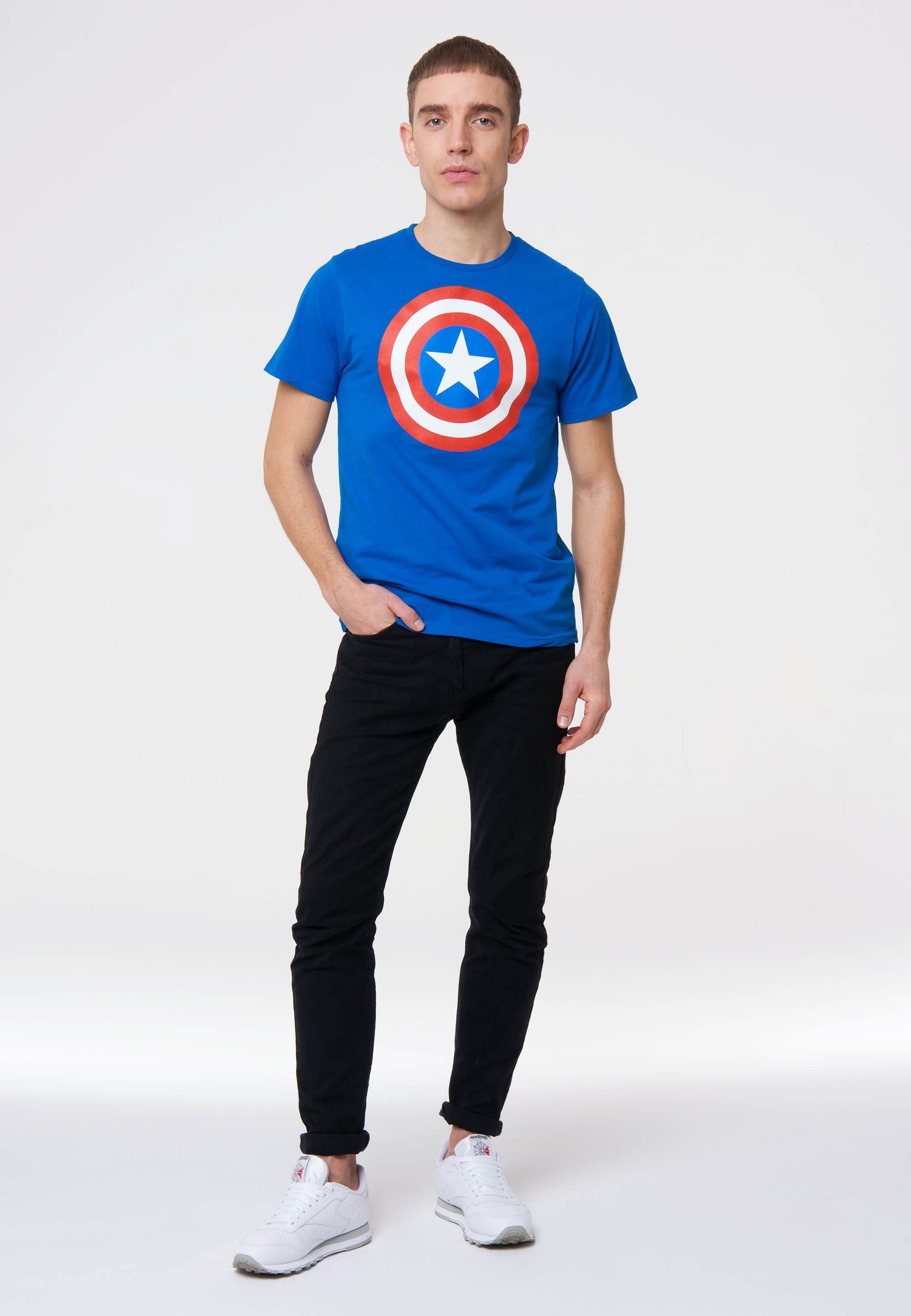 Print T-Shirt LOGOSHIRT America America Shield Captain mit Captain