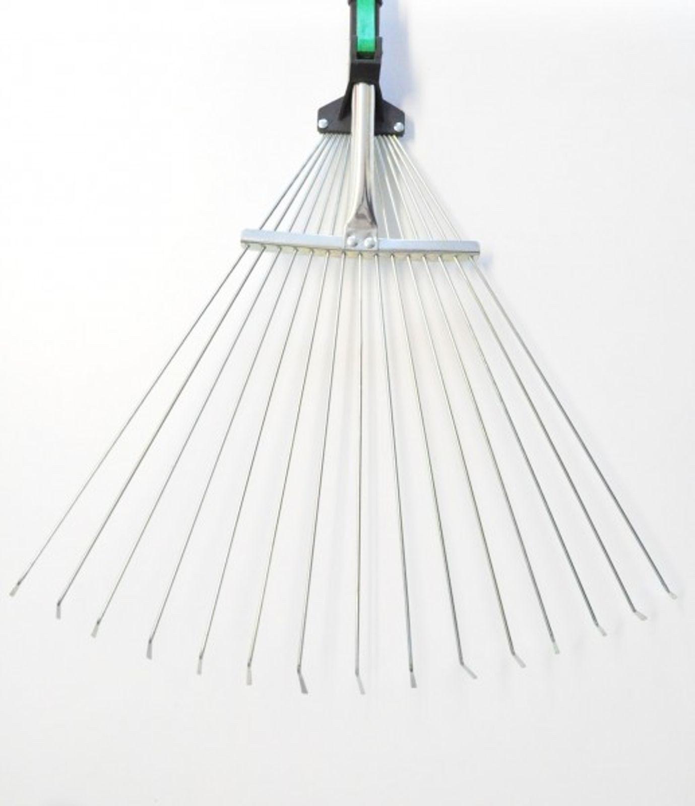 BURI Gartenrechen Laubharke mit Metall Teleskopstiel Laubbesen Rechen Laubrechen Harke – Bild 3 von 3