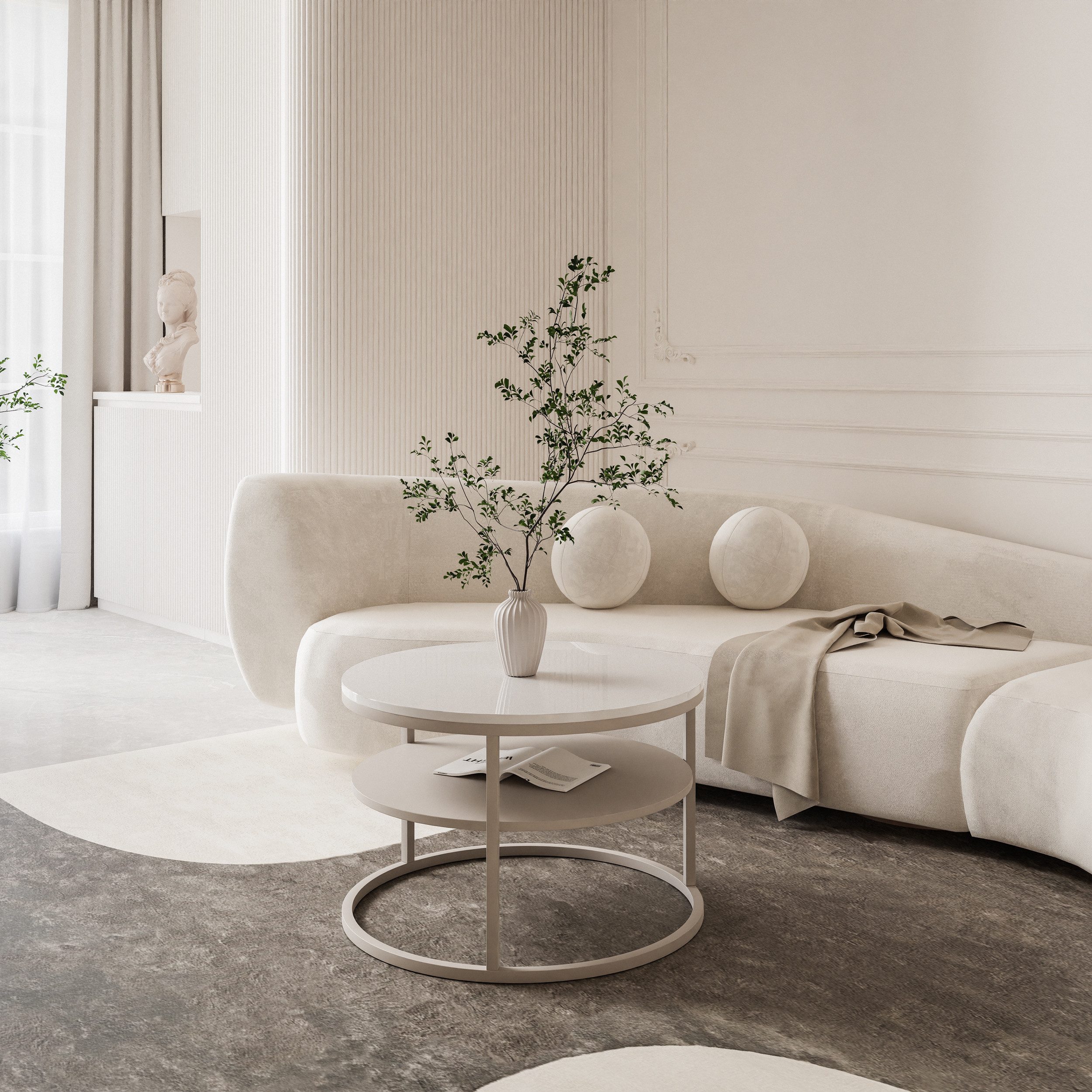 Lookway Couchtisch CIRI SLIM Kaschmir Hochglanz günstig online kaufen