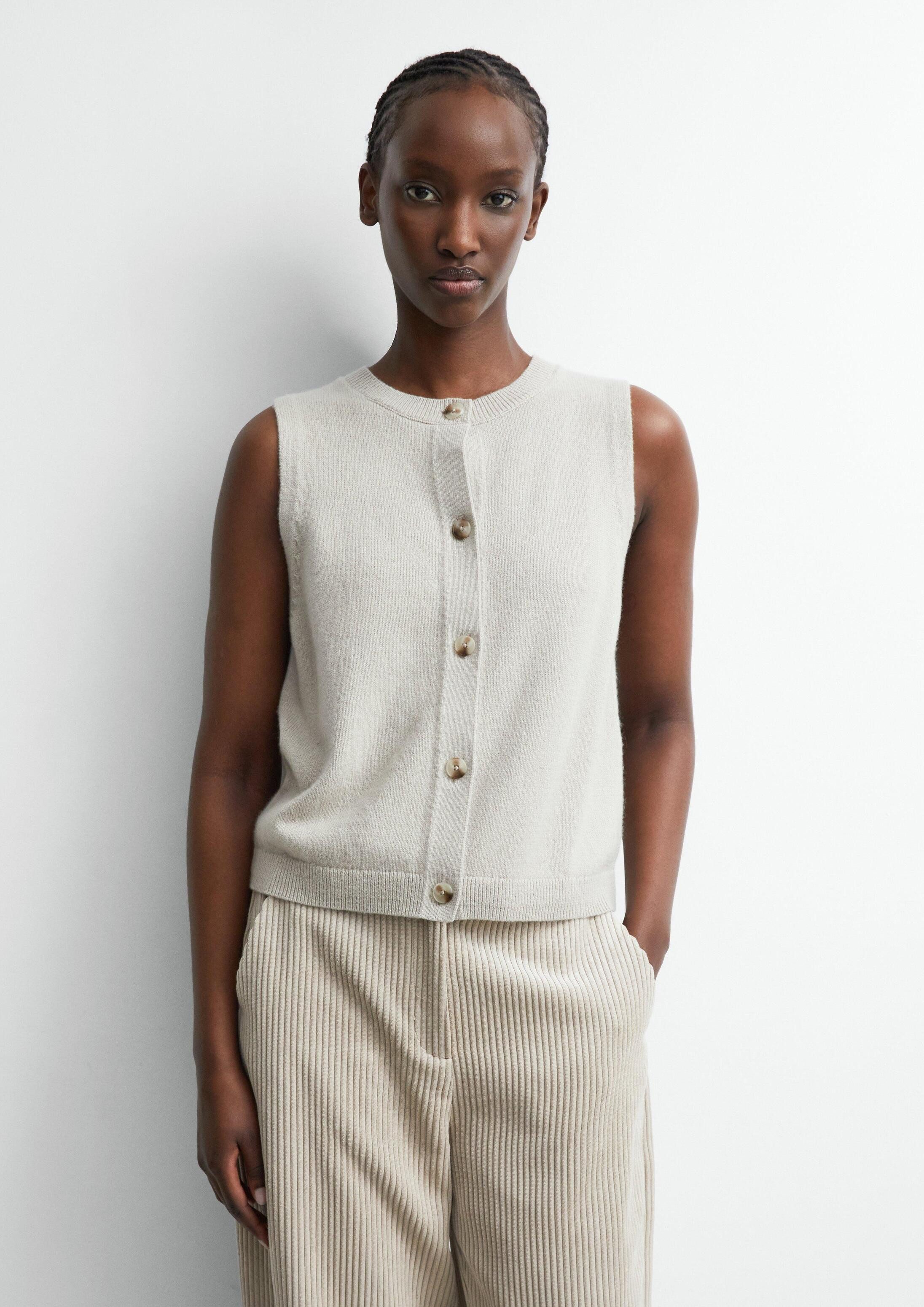 comma Funktionsweste Strickjacke Kurze Weste aus Wollmix