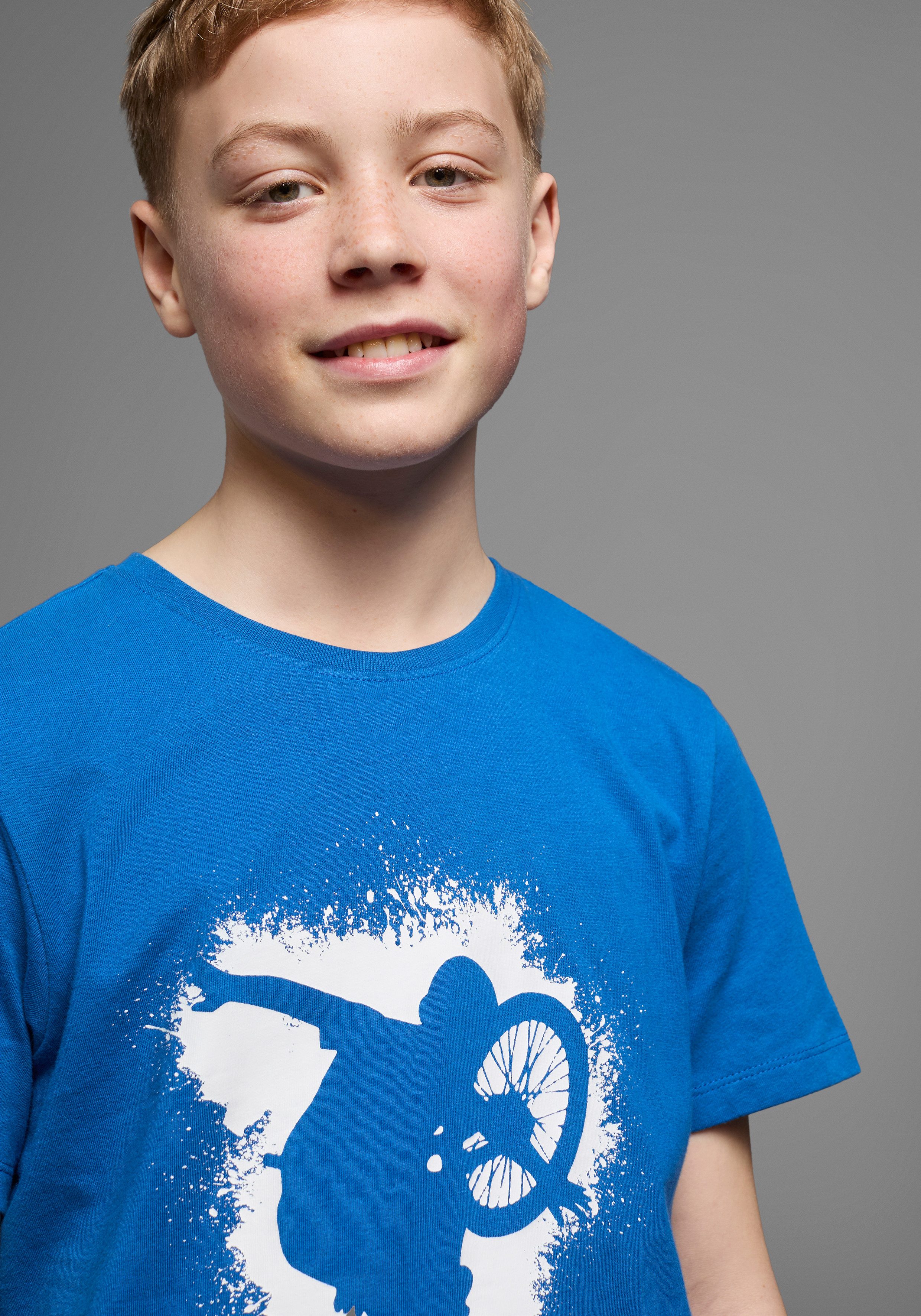 KIDSWORLD T-Shirt Mit lässigem Druck: BIKER Kurzarm, bedruckt, Rundhalsausschnitt, aus Baumwolle