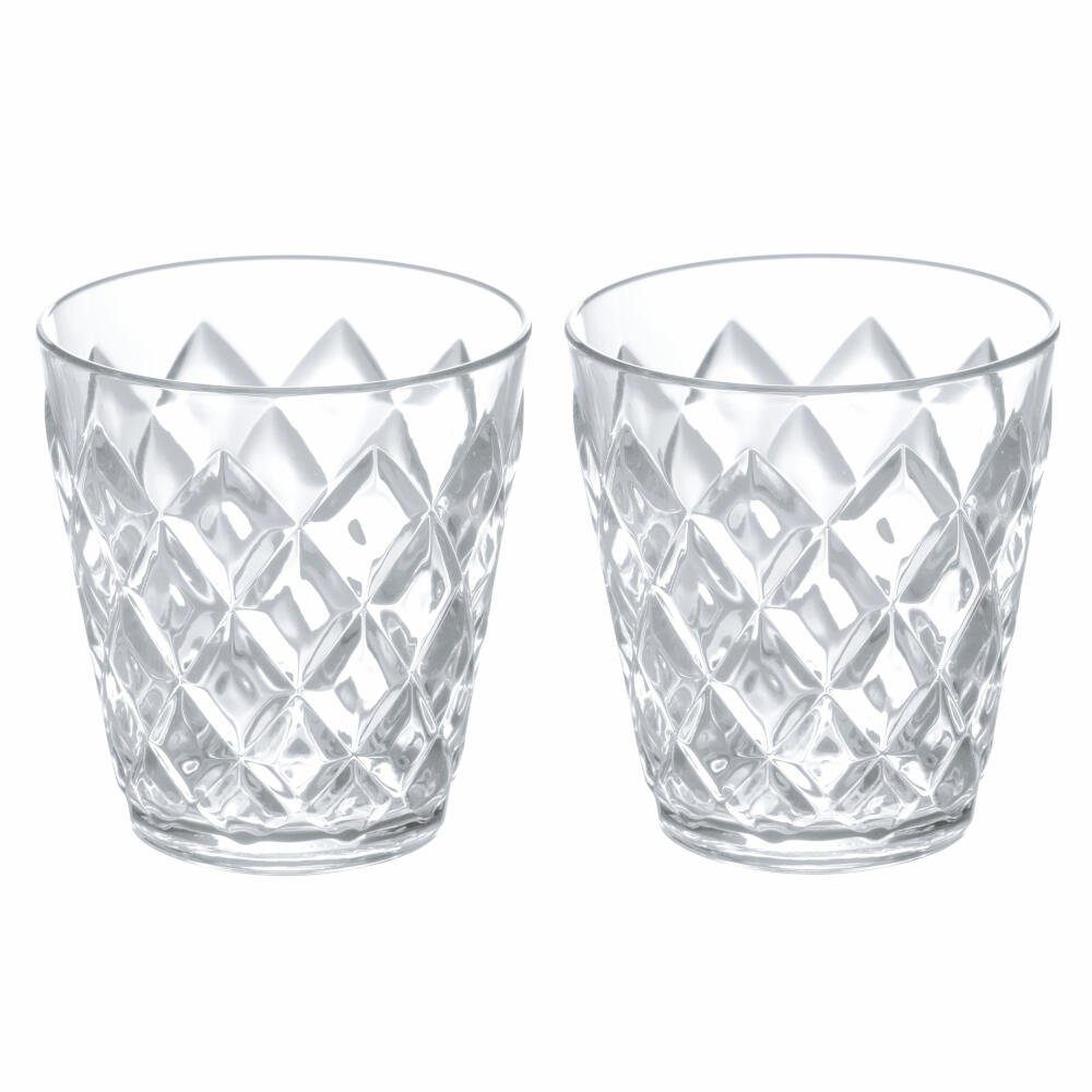 KOZIOL S 2er-Set Crystal stapelbar 250 Thermoplastischer ml, Clear, Kunststoff, Crystal Tumbler-Glas