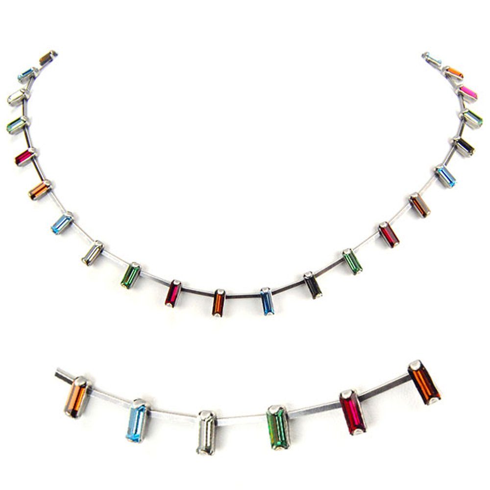 Krikor® Collection Collier 8034 (Set, 1-tlg), filigranes Collier mit Markenkristallen